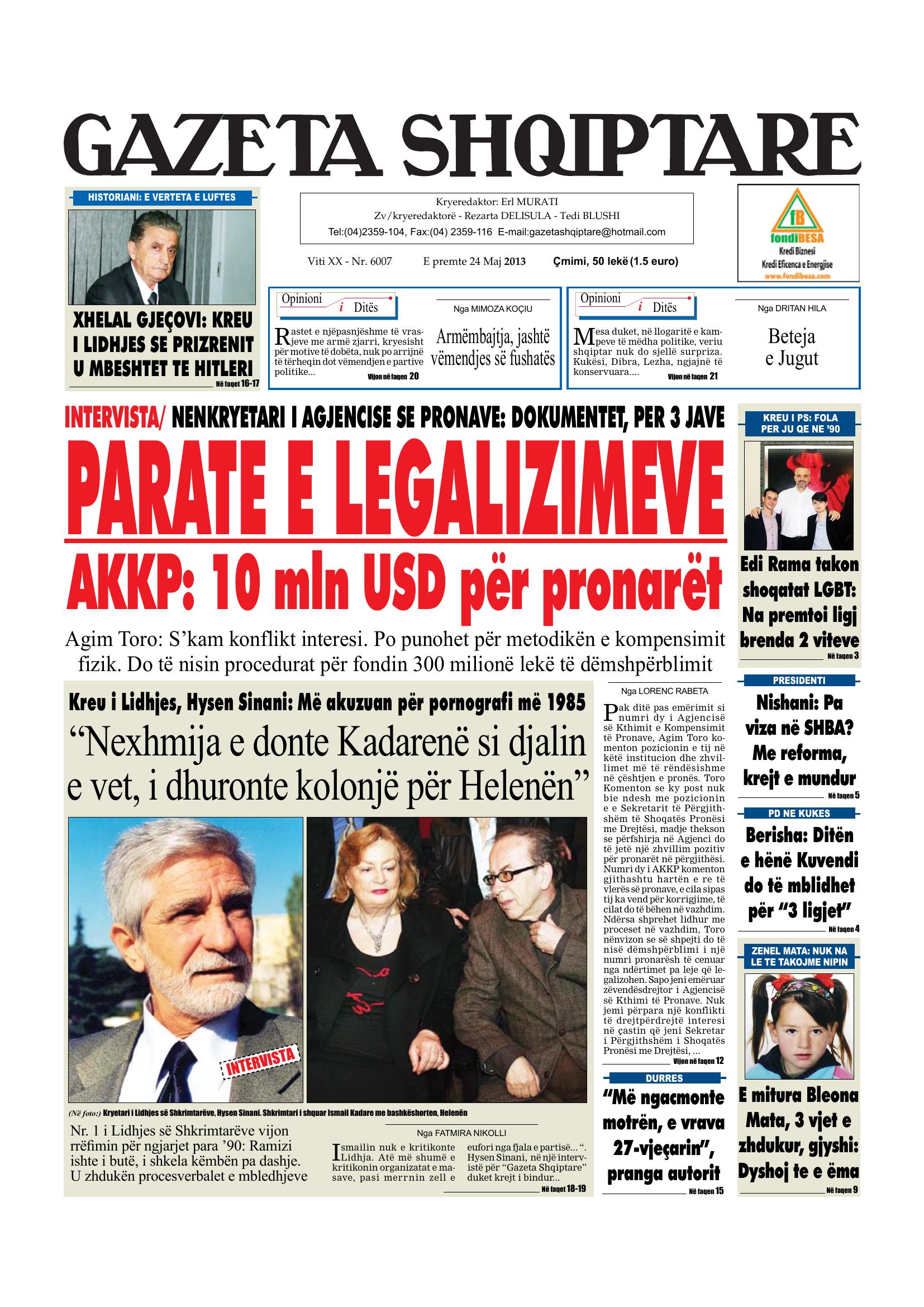 Gazeta Shqiptare 2013-05-24