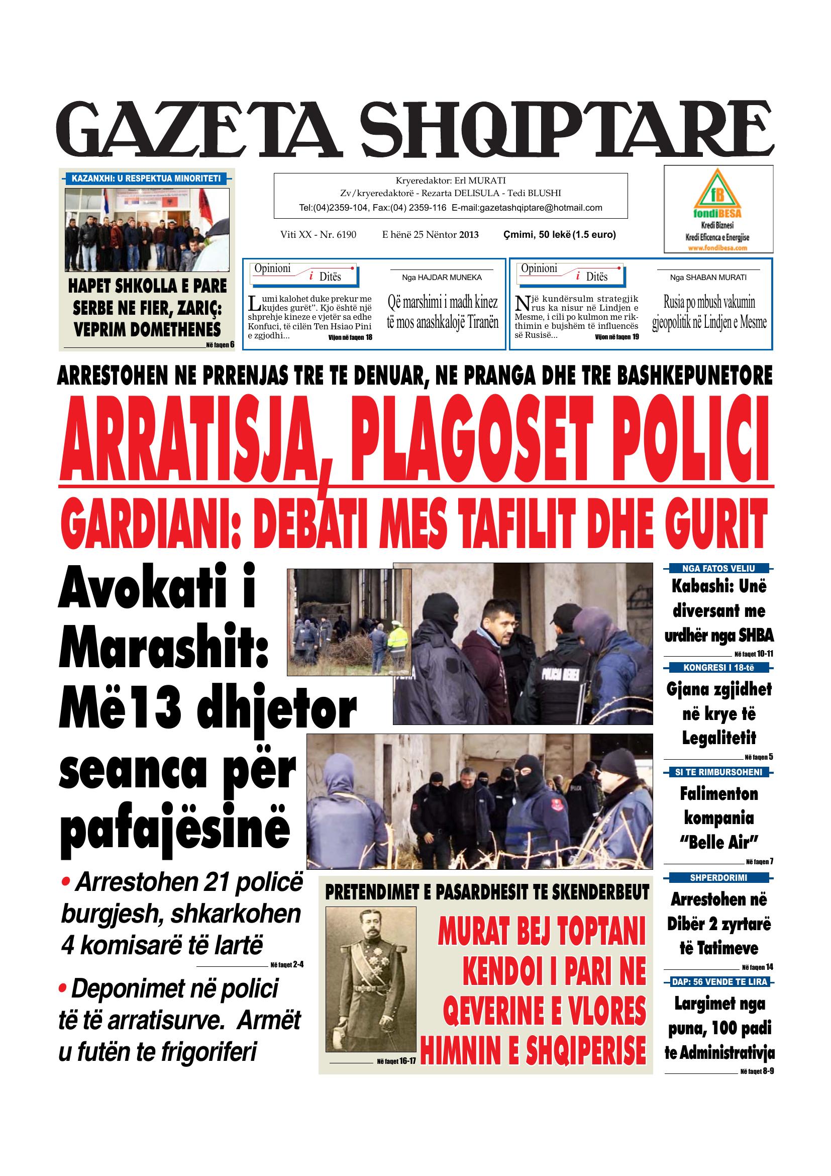 Gazeta Shqiptare 2013-11-25