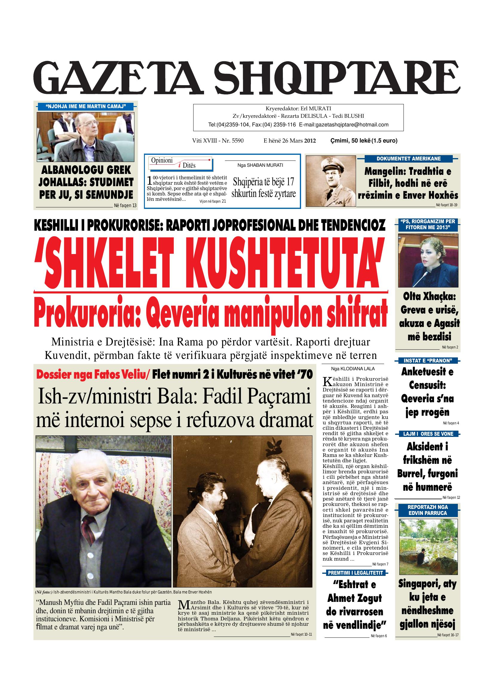 Gazeta Shqiptare 2012-03-26