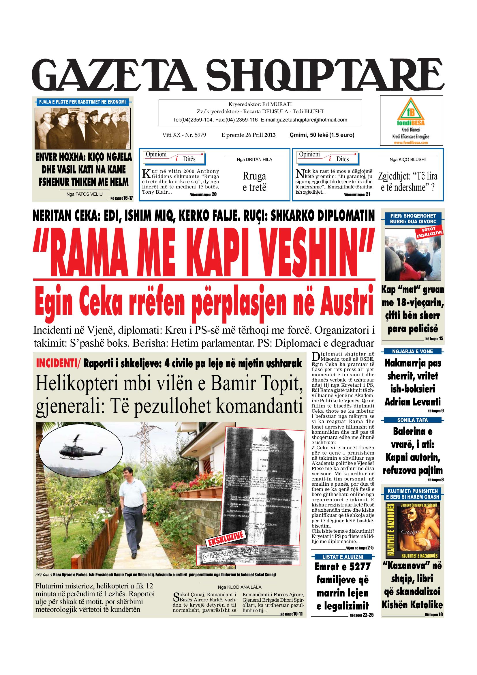 Gazeta Shqiptare 2013-04-26