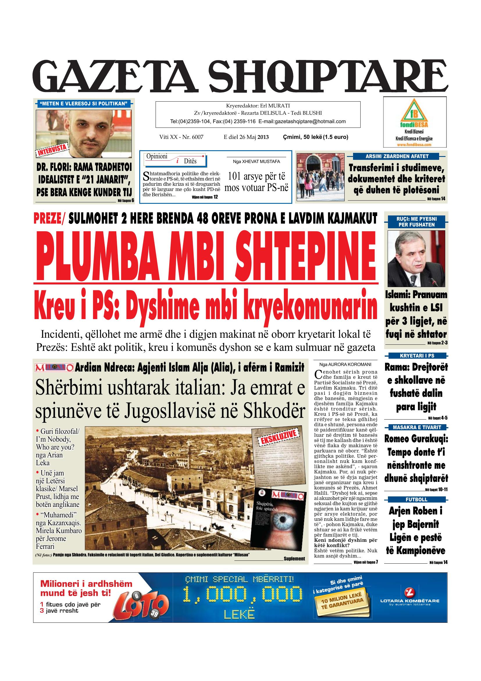Gazeta Shqiptare 2013-05-26