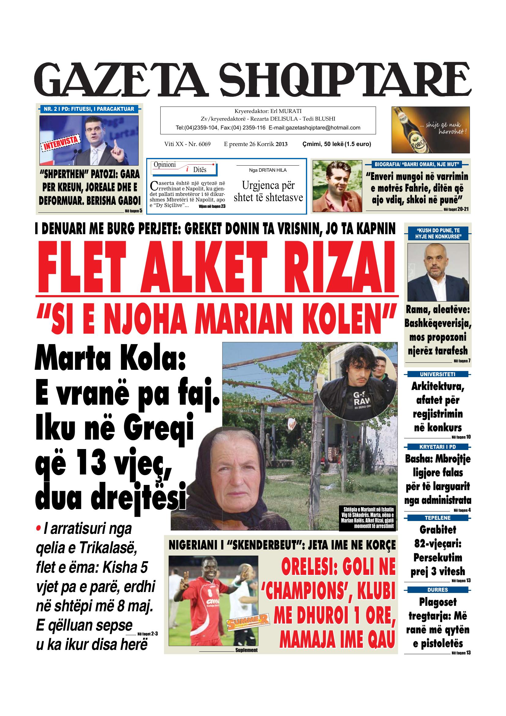 Gazeta Shqiptare 2013-07-26