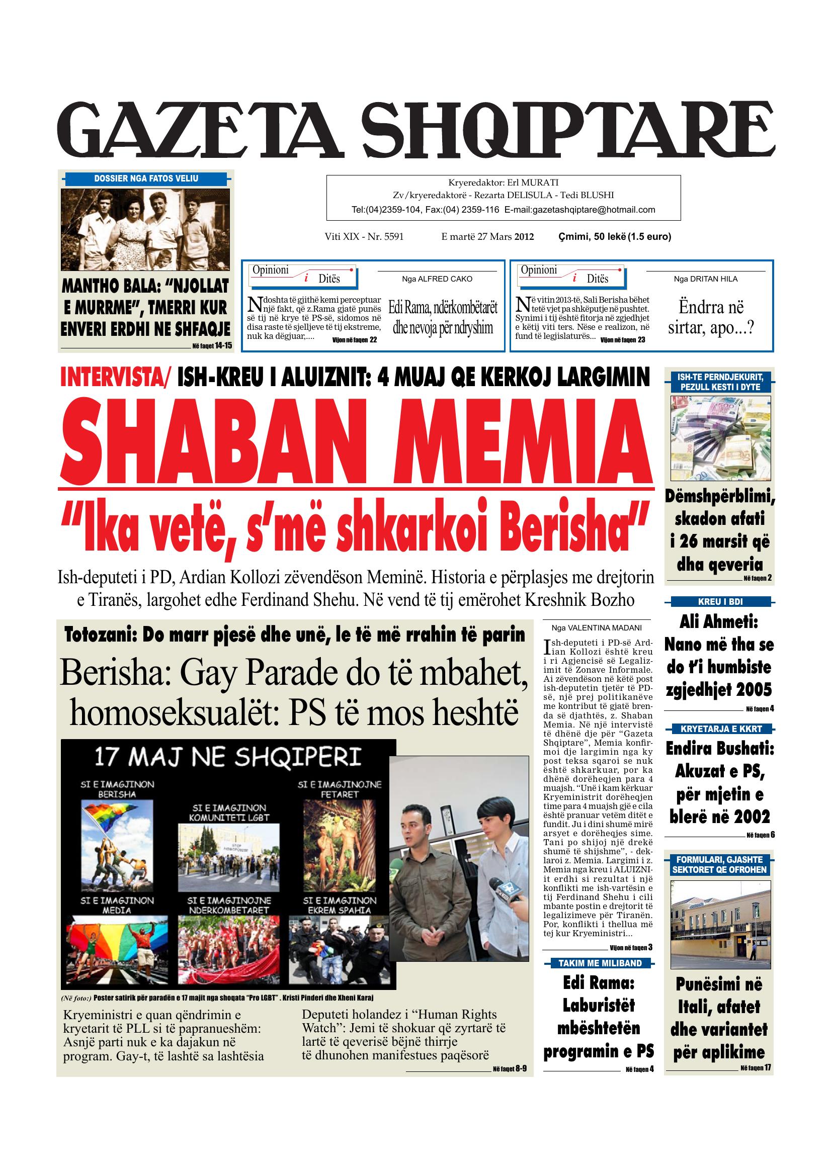 Gazeta Shqiptare 2012-03-27