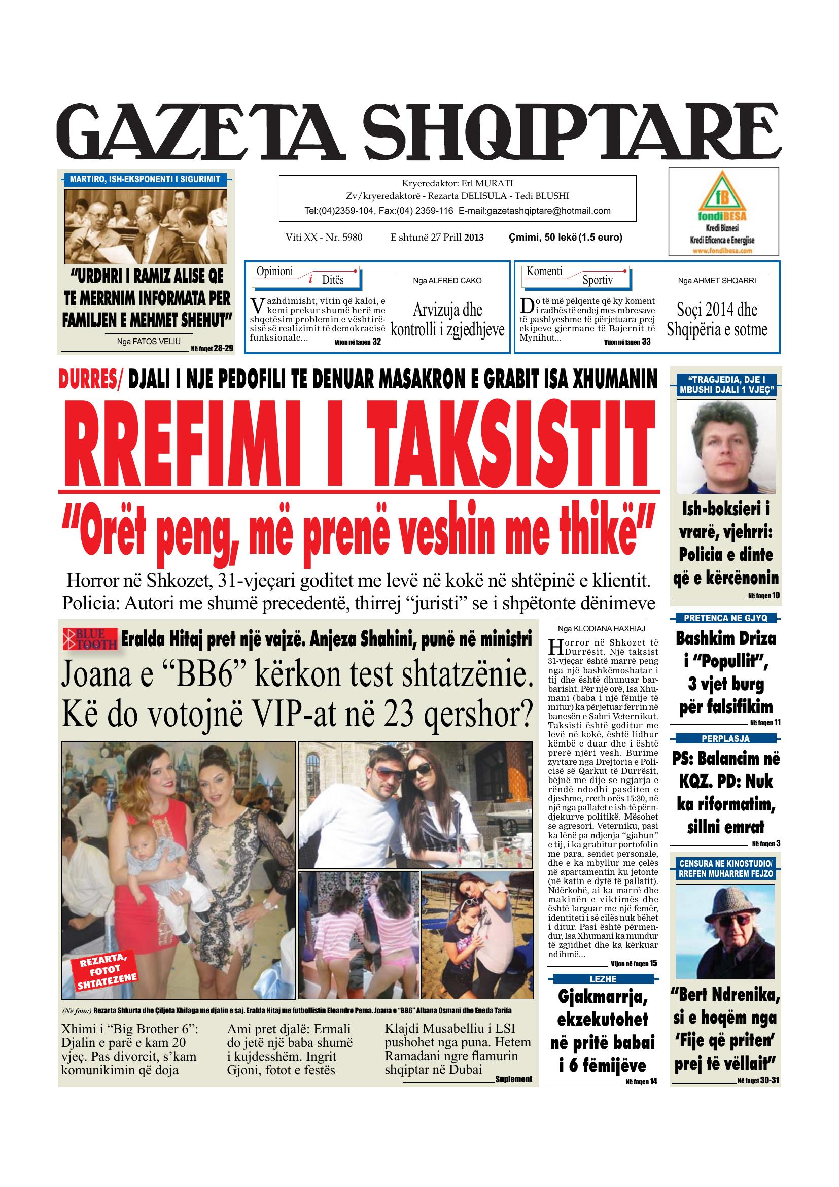 Gazeta Shqiptare 2013-04-27