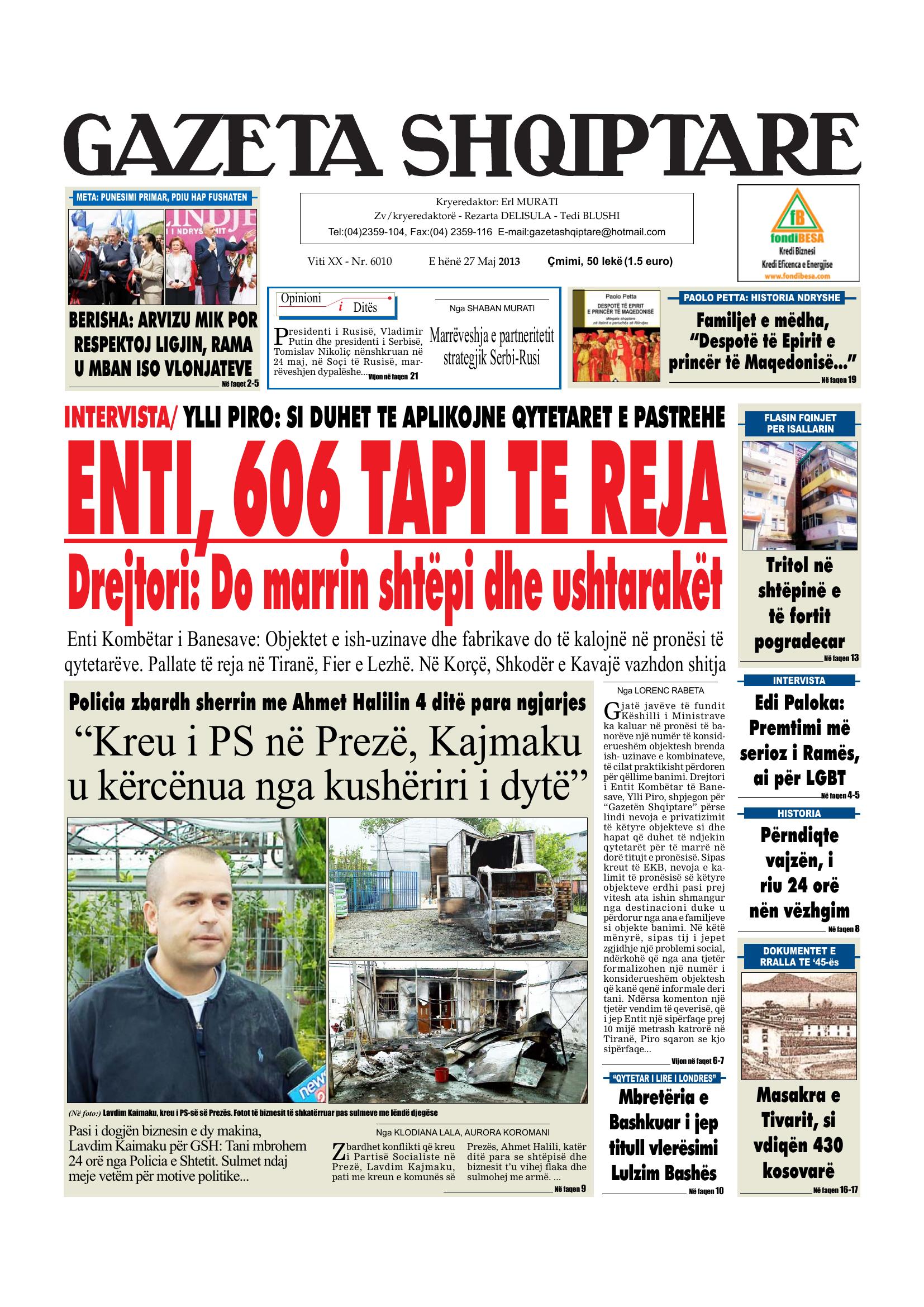 Gazeta Shqiptare 2013-05-27