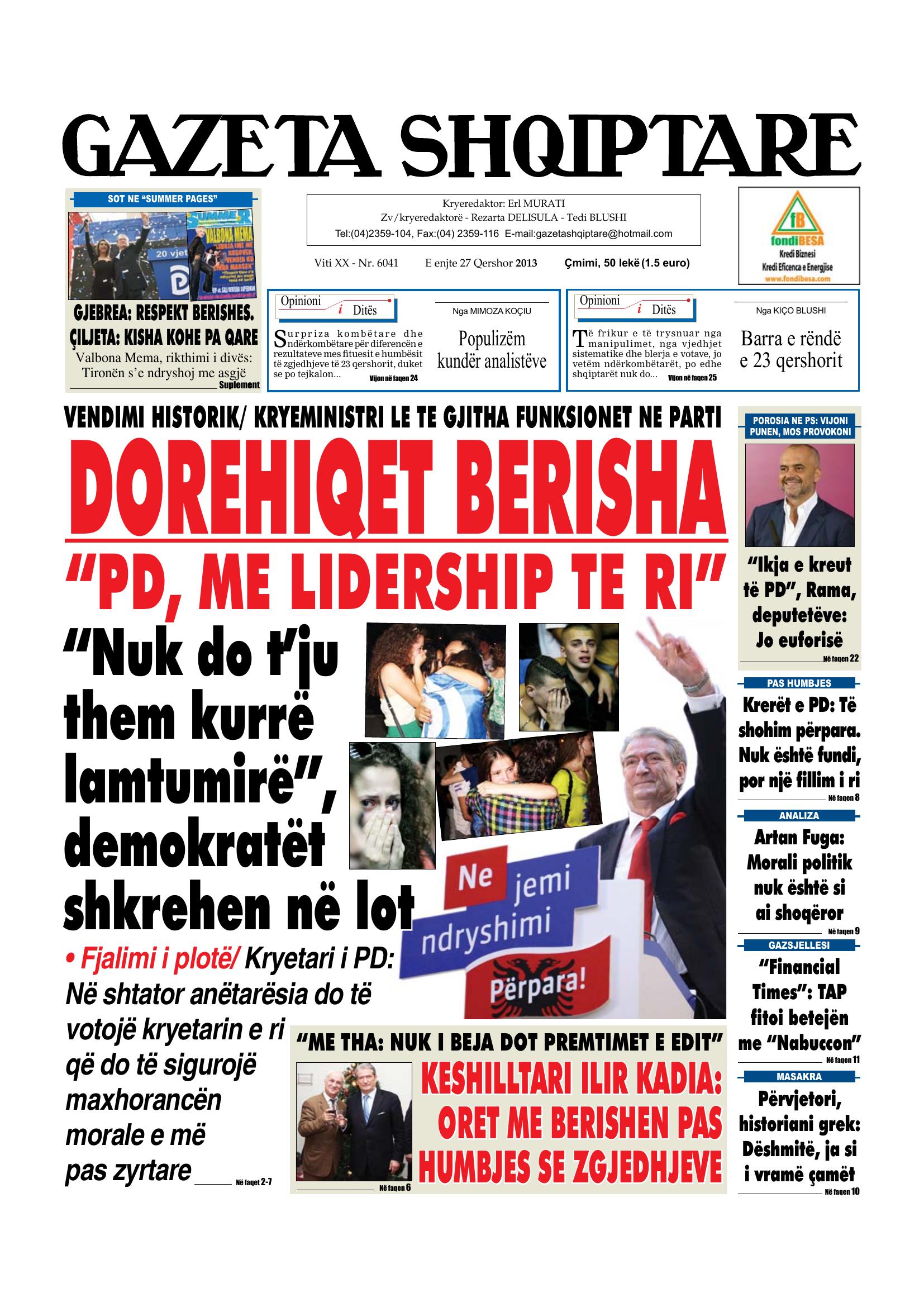 Gazeta Shqiptare 2013-06-27