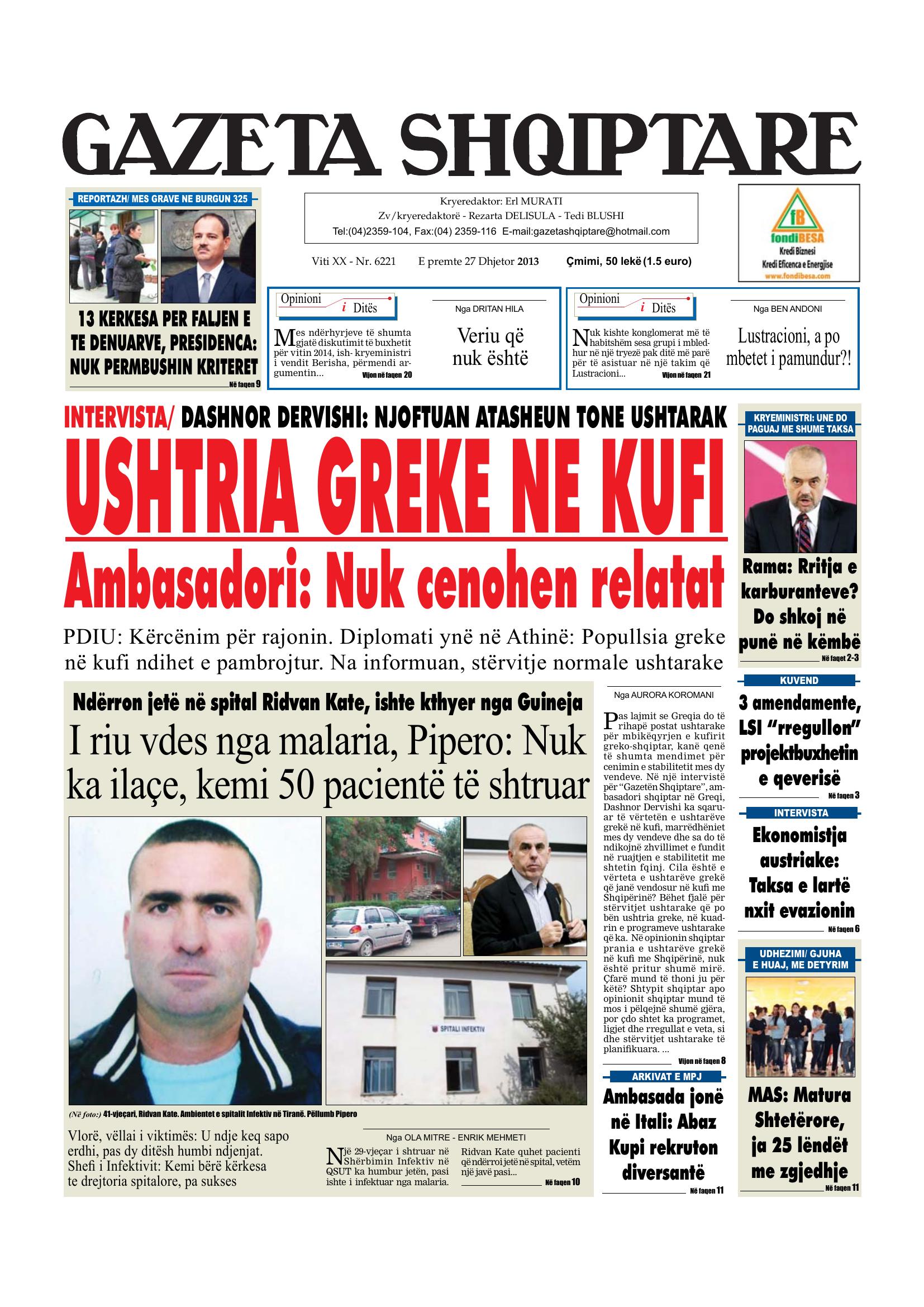 Gazeta Shqiptare 2013-12-27