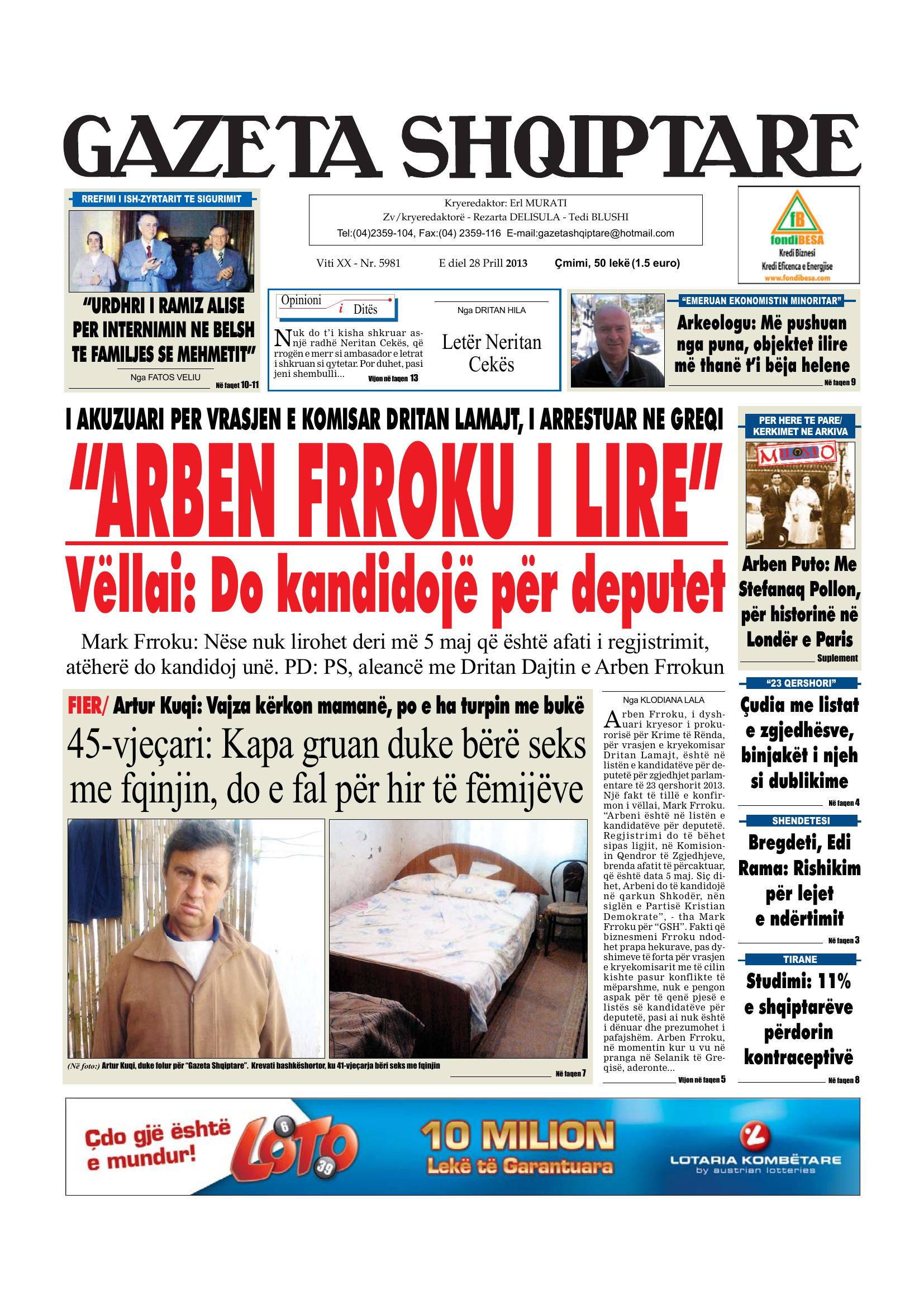 Gazeta Shqiptare 2013-04-28