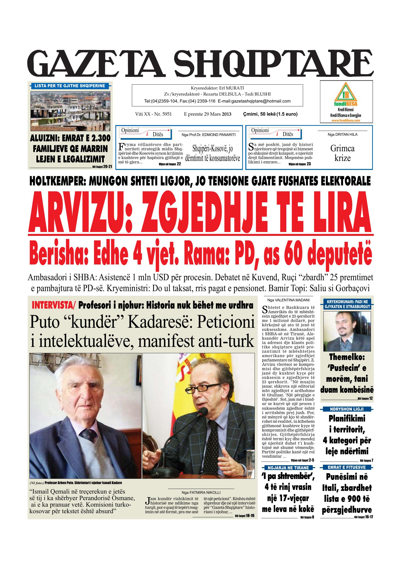 Gazeta Shqiptare 2013-03-29