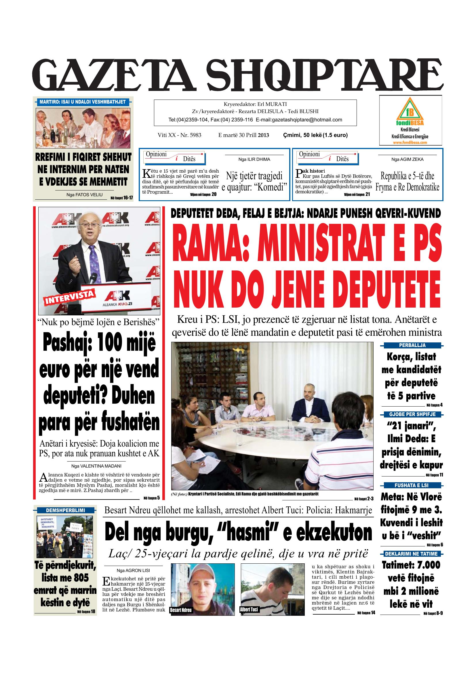 Gazeta Shqiptare 2013-04-30