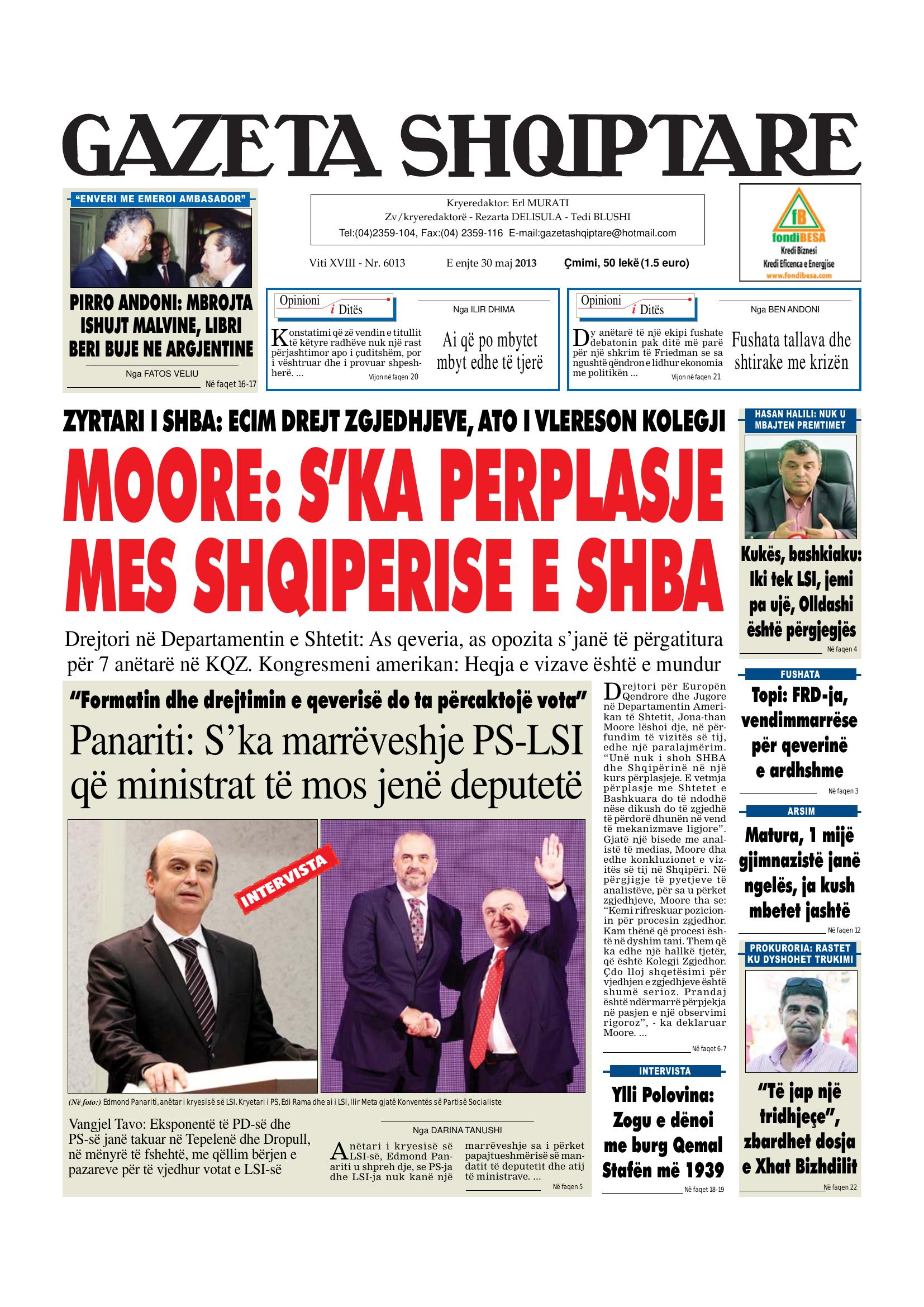 Gazeta Shqiptare 2013-05-30