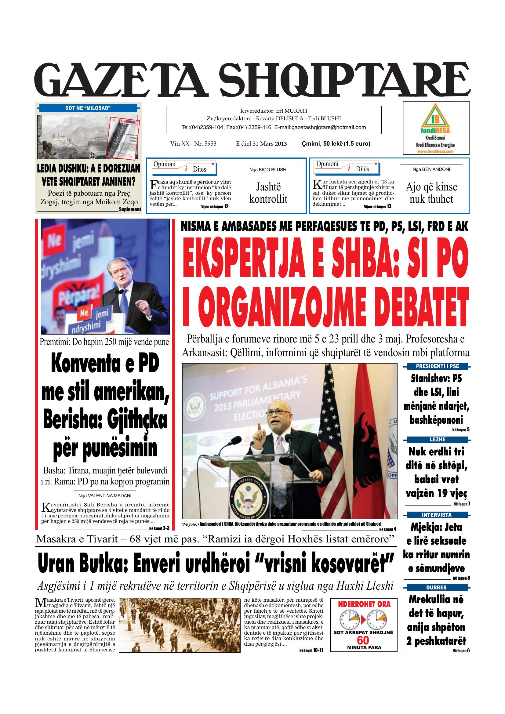 Gazeta Shqiptare 2013-03-31