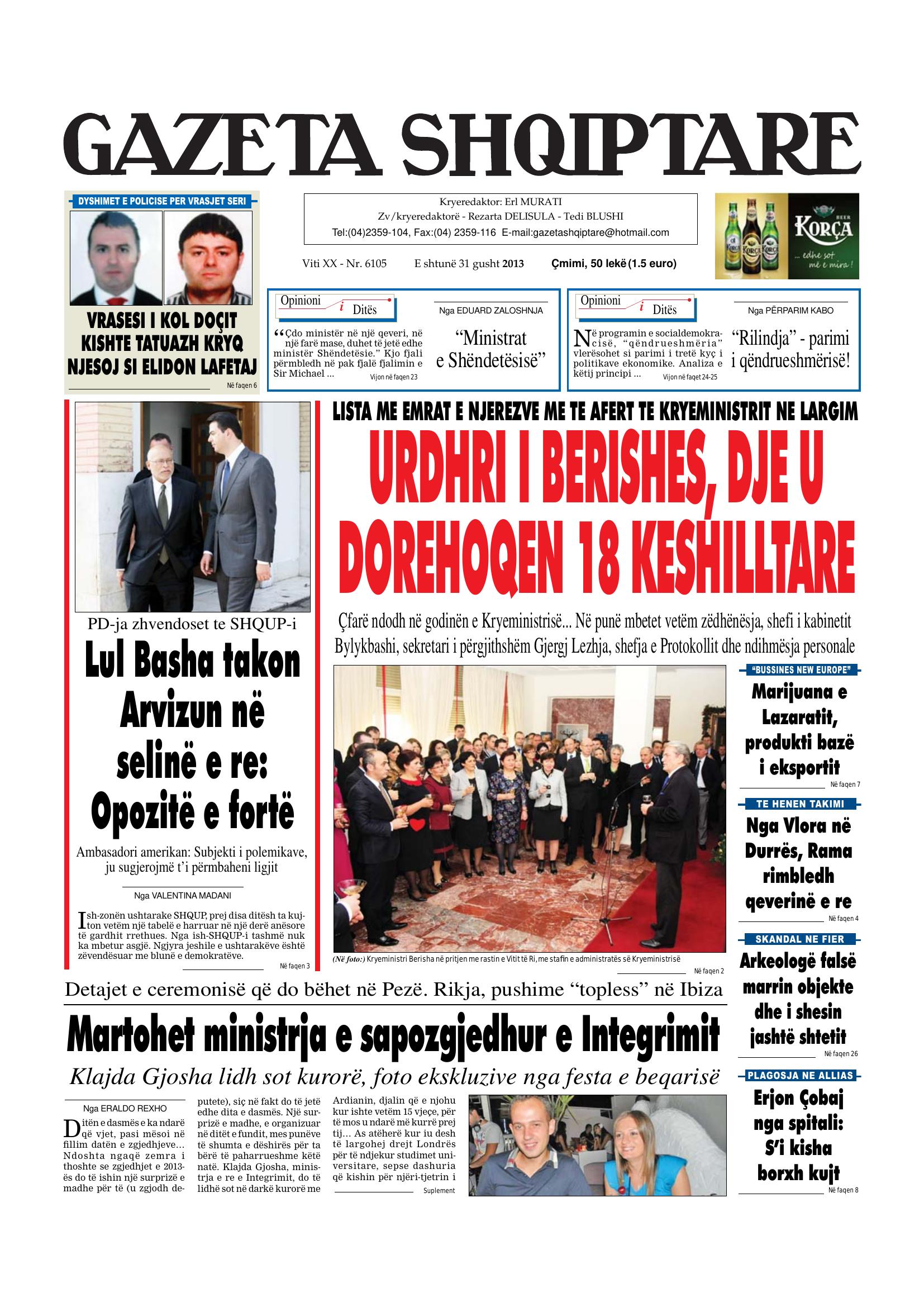 Gazeta Shqiptare 2013-08-31