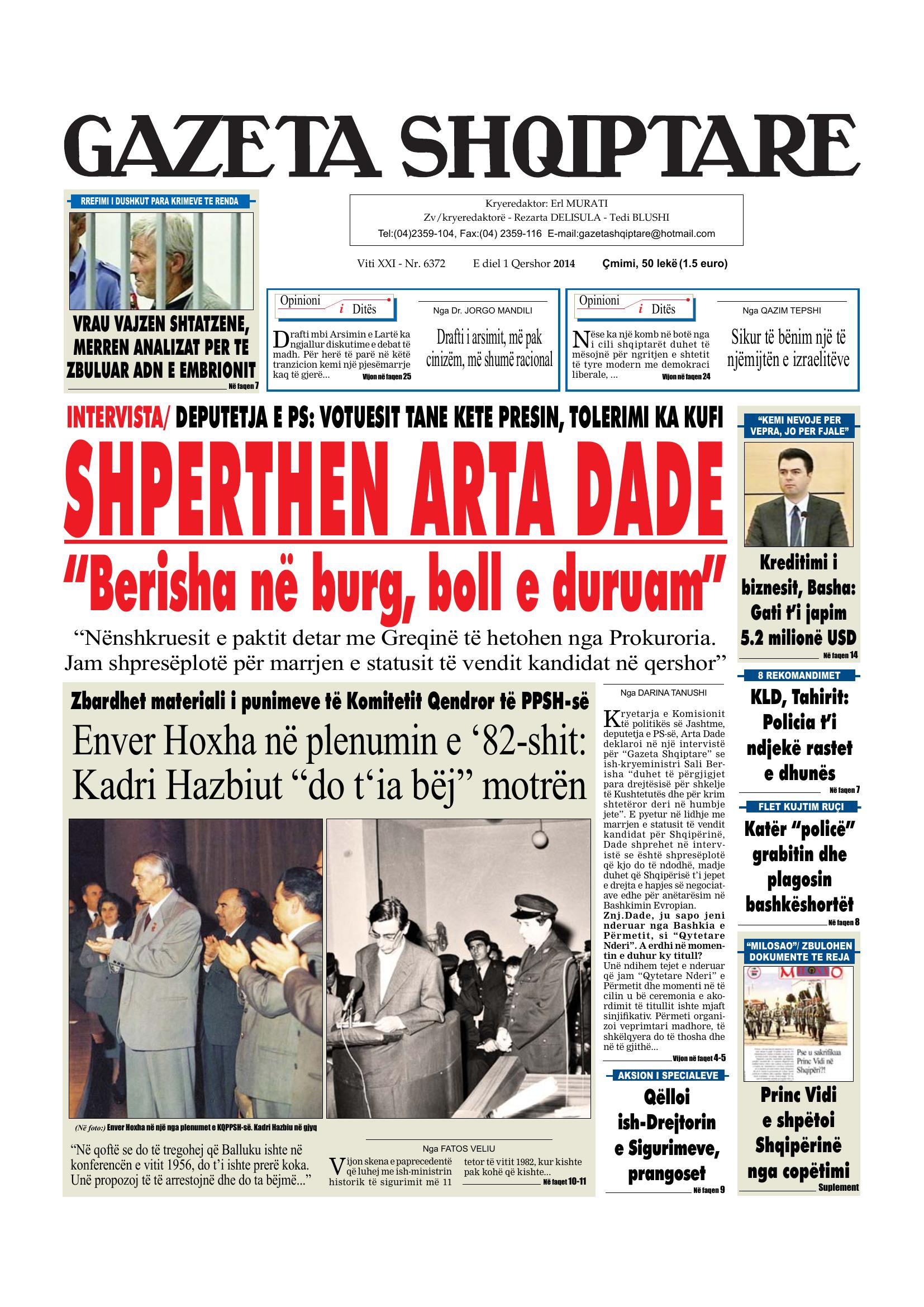 Gazeta Shqiptare 2014-06-01