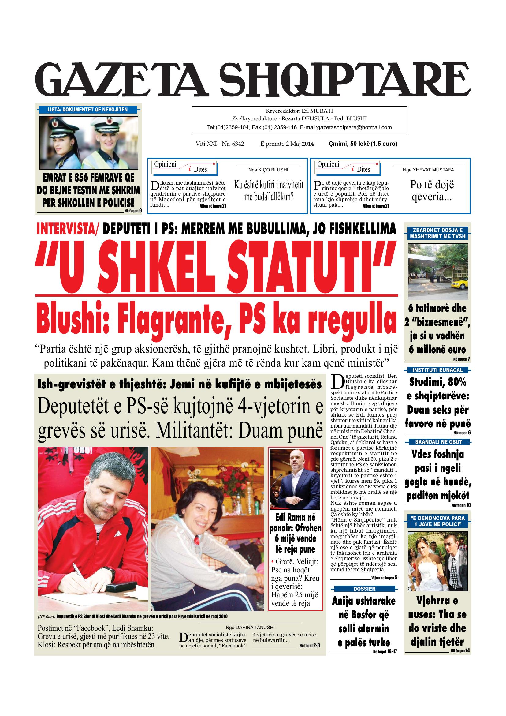 Gazeta Shqiptare 2014-05-02