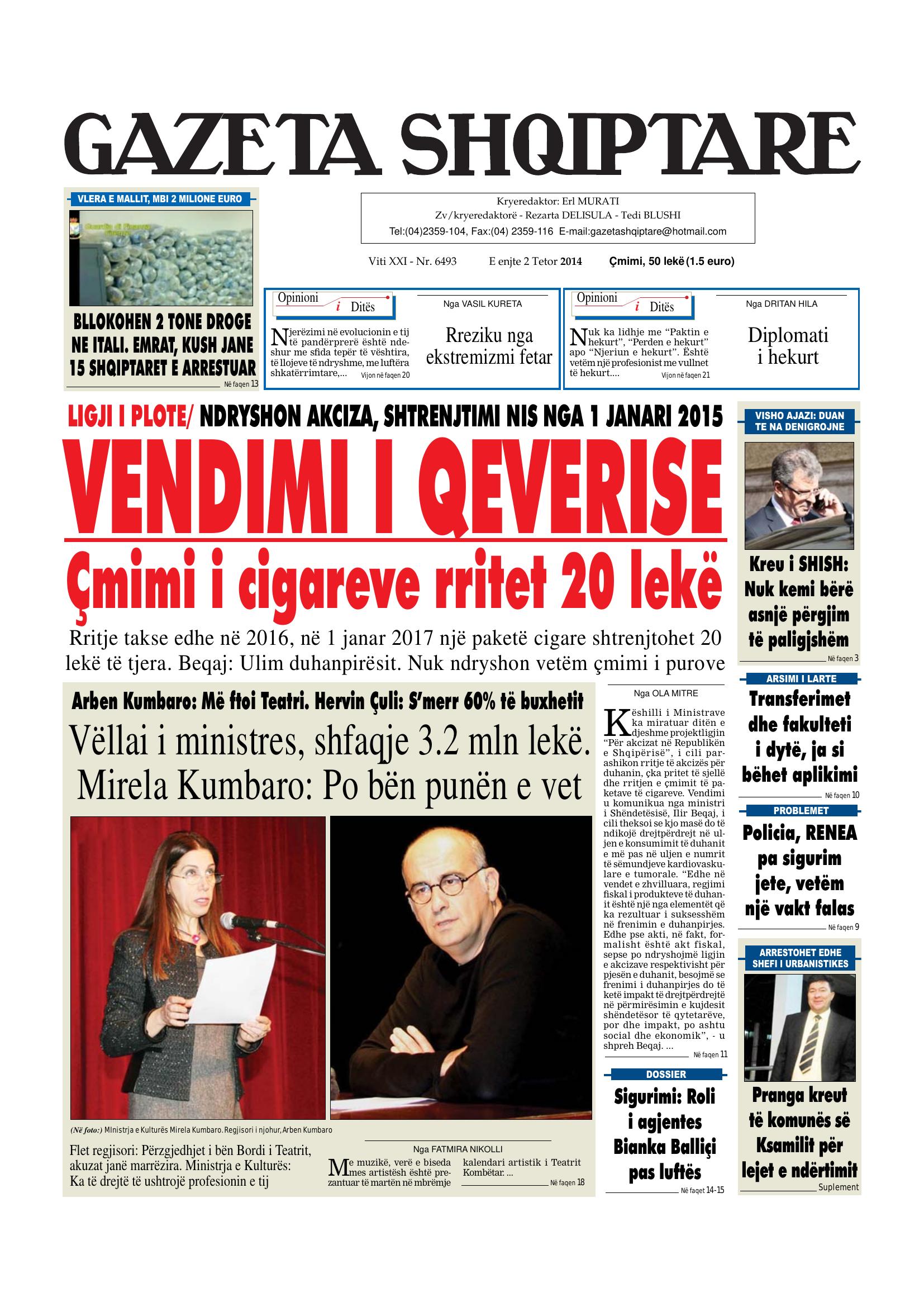 Gazeta Shqiptare 2014-10-02