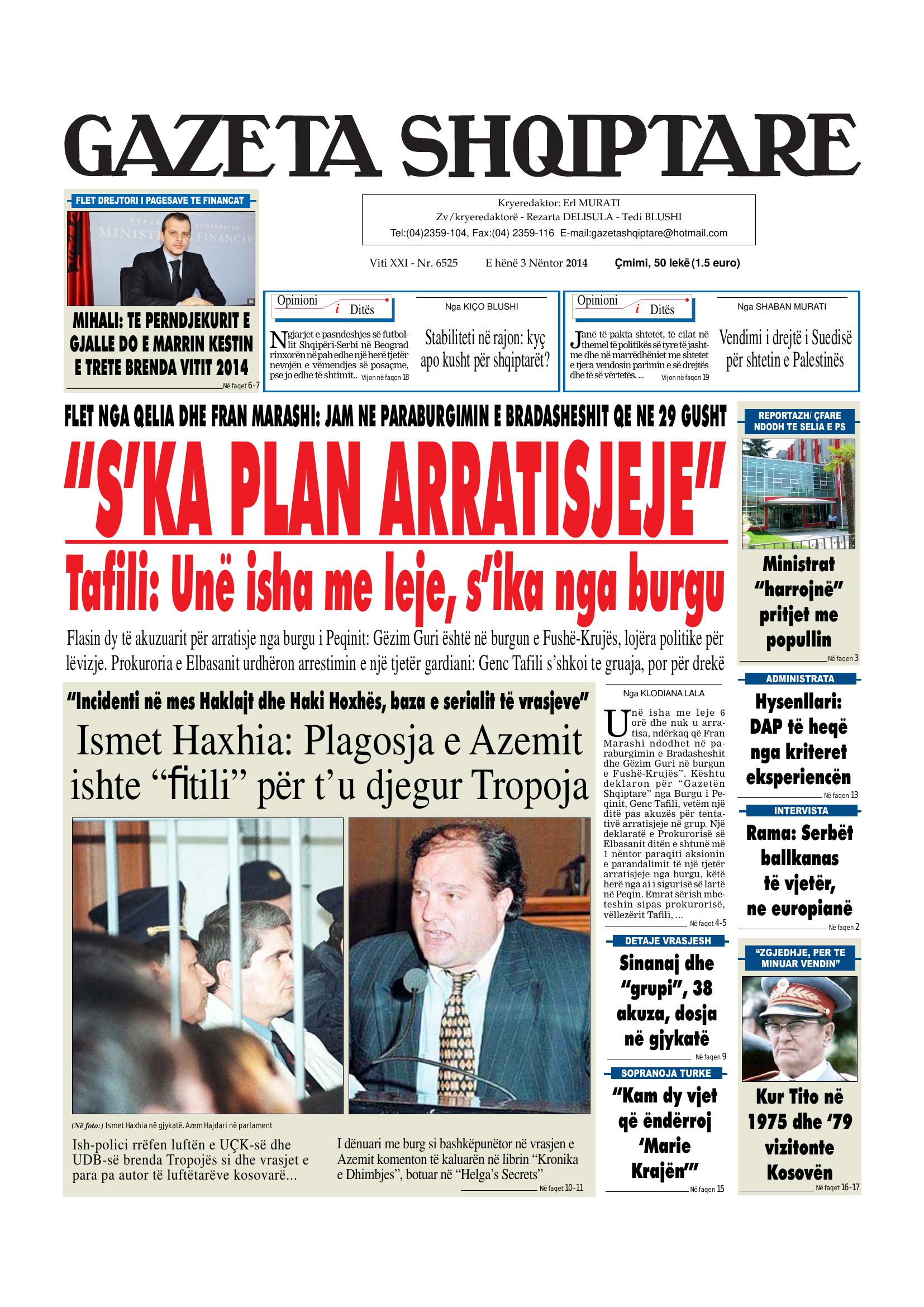 Gazeta Shqiptare 2014-11-03