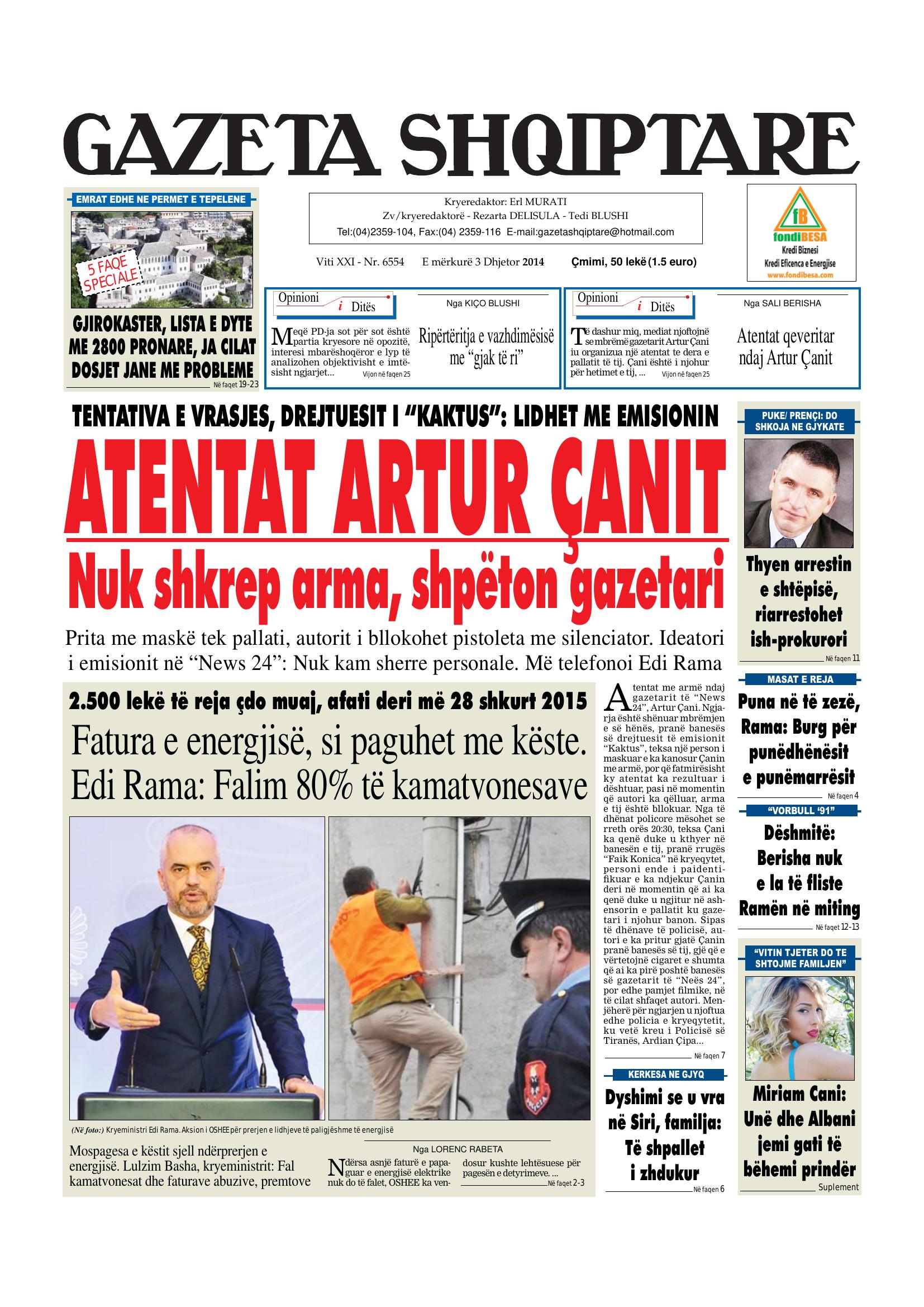 Gazeta Shqiptare 2014-12-03
