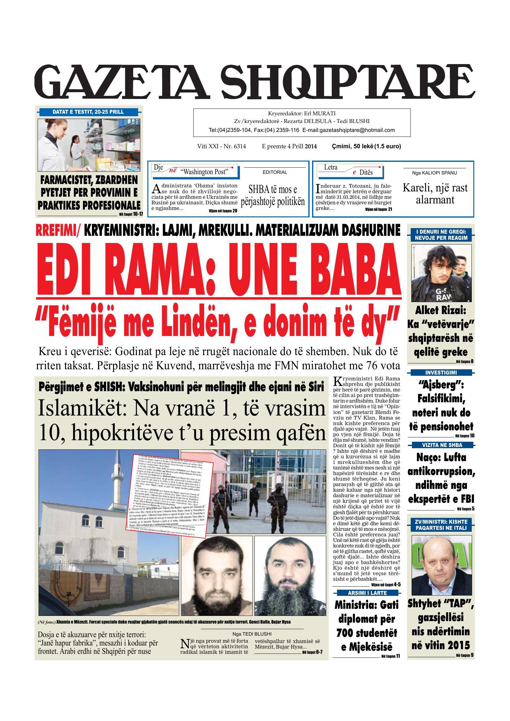Gazeta Shqiptare 2014-04-04