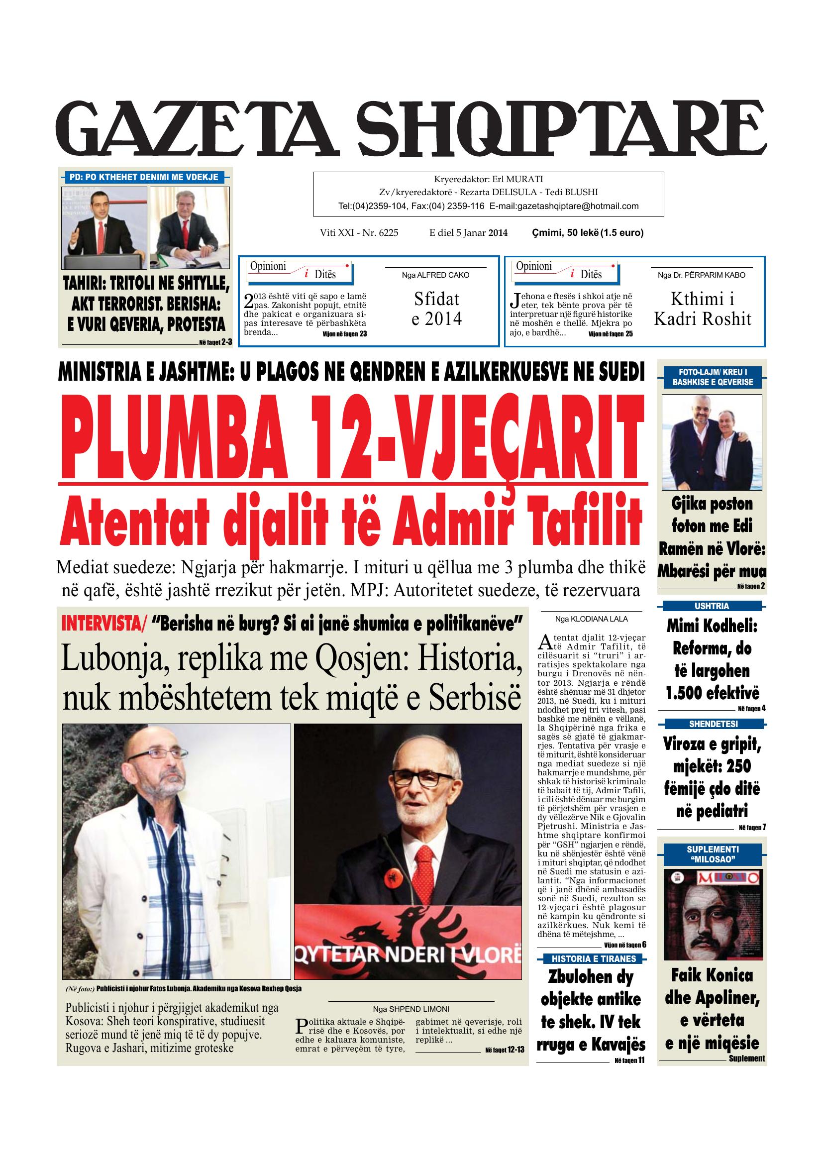 Gazeta Shqiptare 2014-01-05