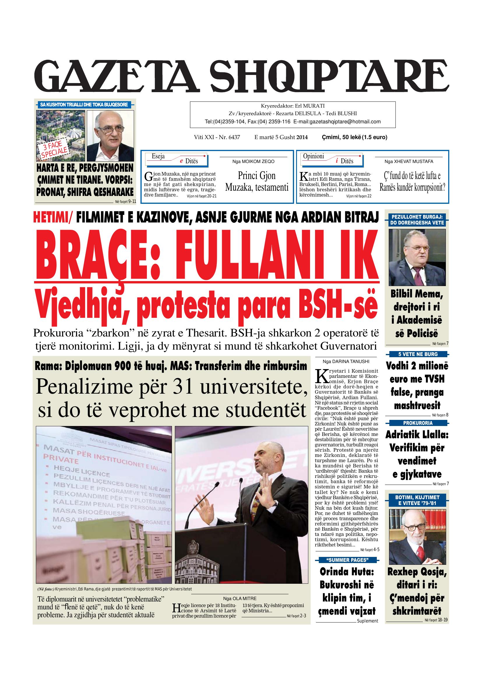 Gazeta Shqiptare 2014-08-05