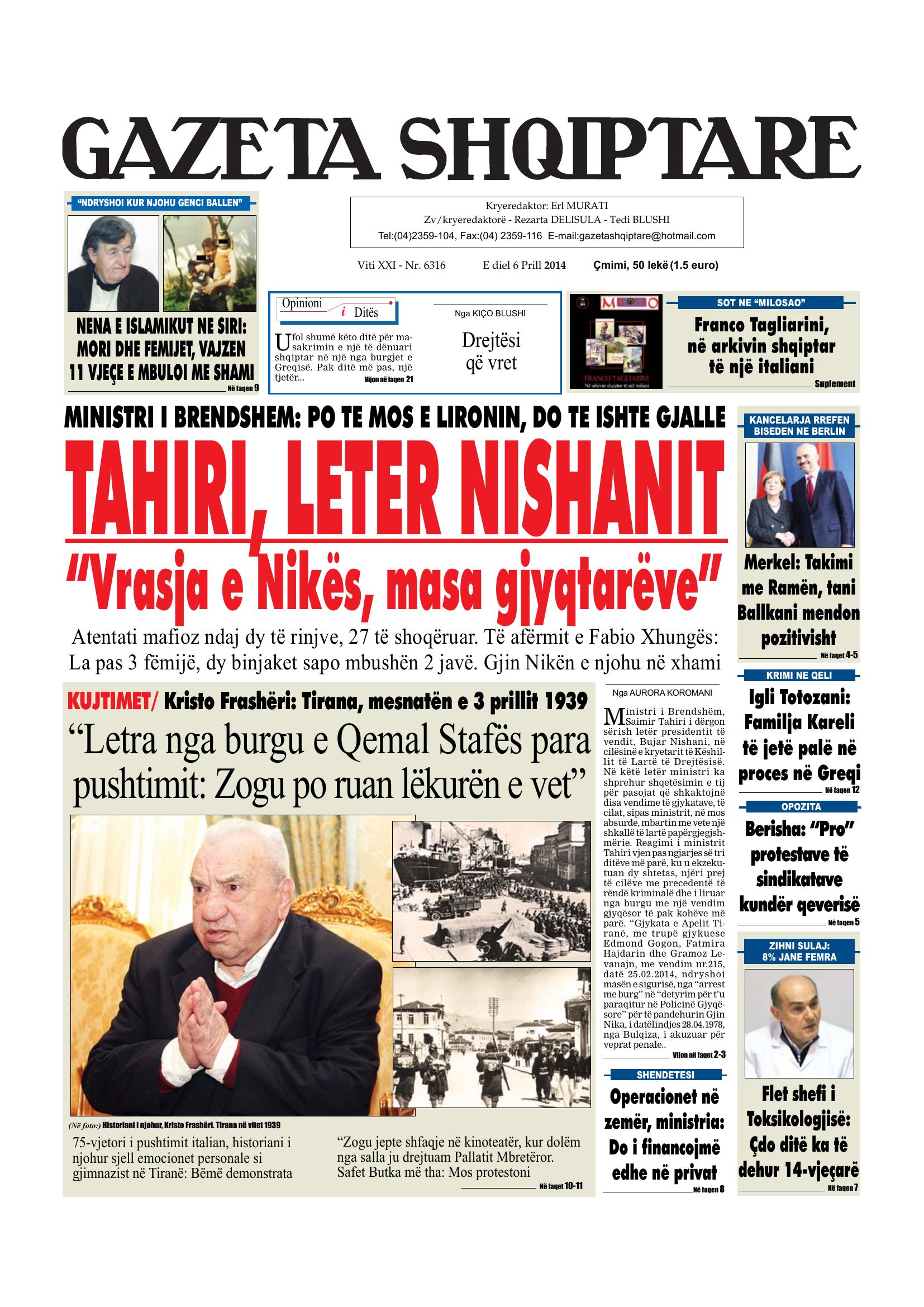 Gazeta Shqiptare 2014-04-06