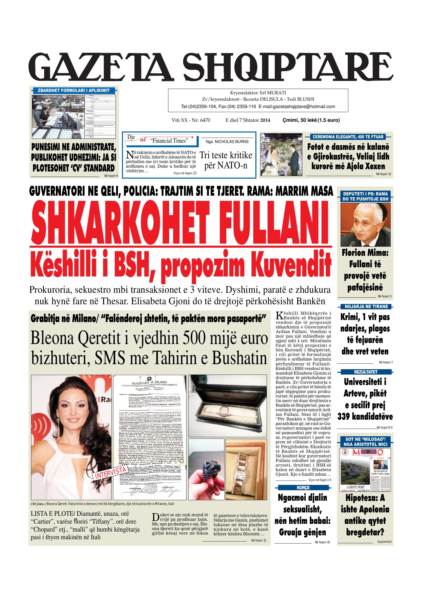 Gazeta Shqiptare 2014-09-07