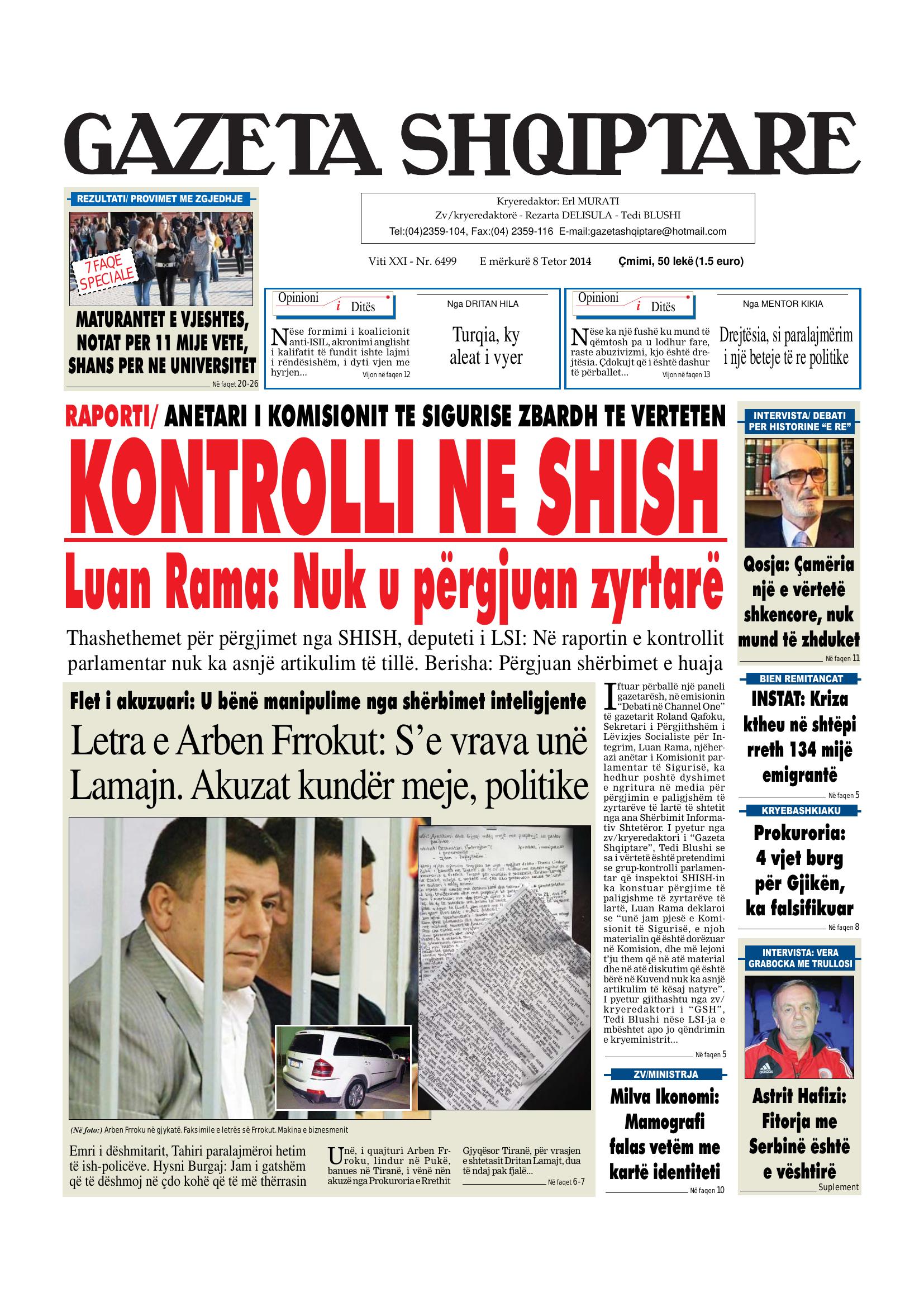 Gazeta Shqiptare 2014-10-08