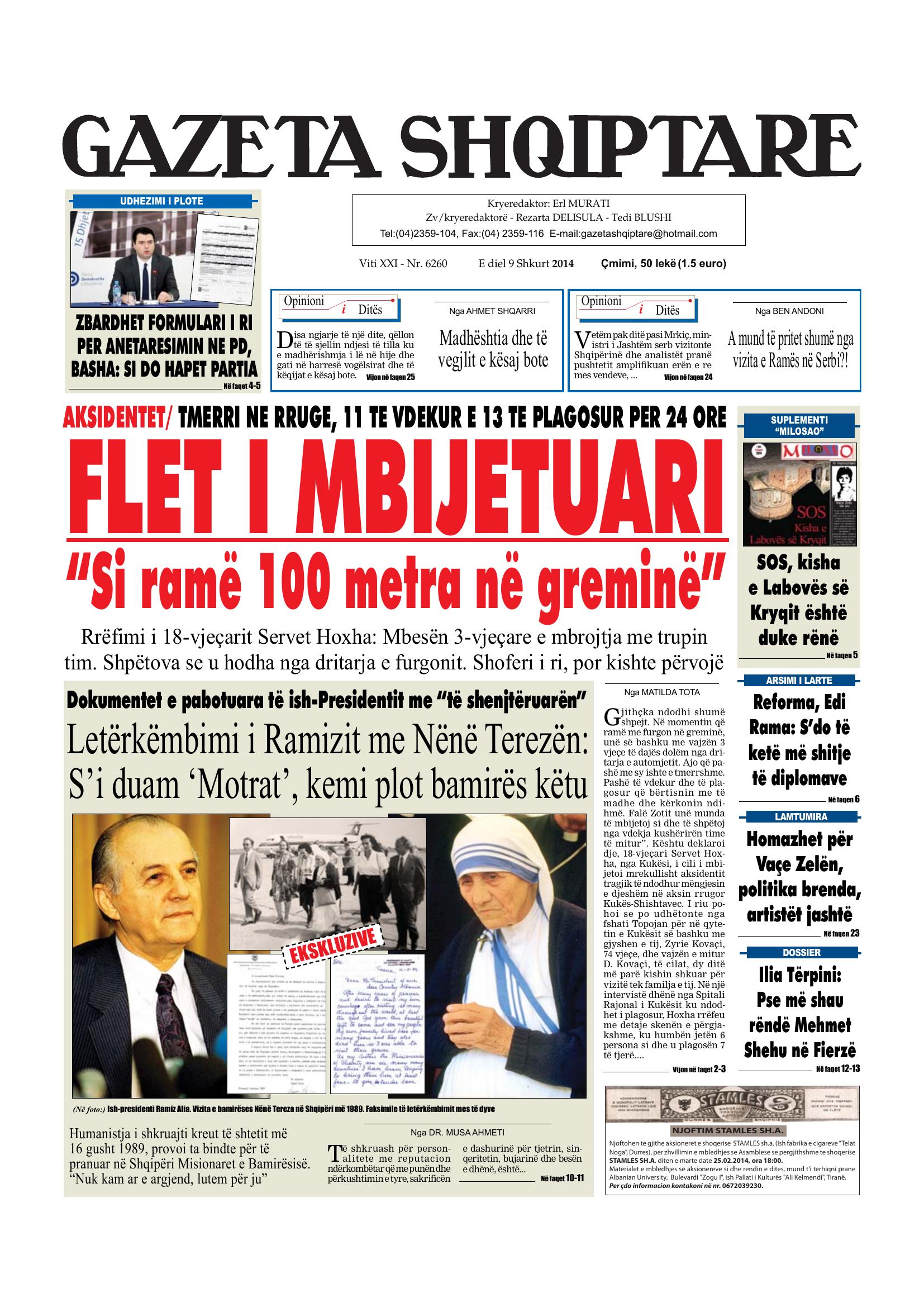 Gazeta Shqiptare 2014-02-09