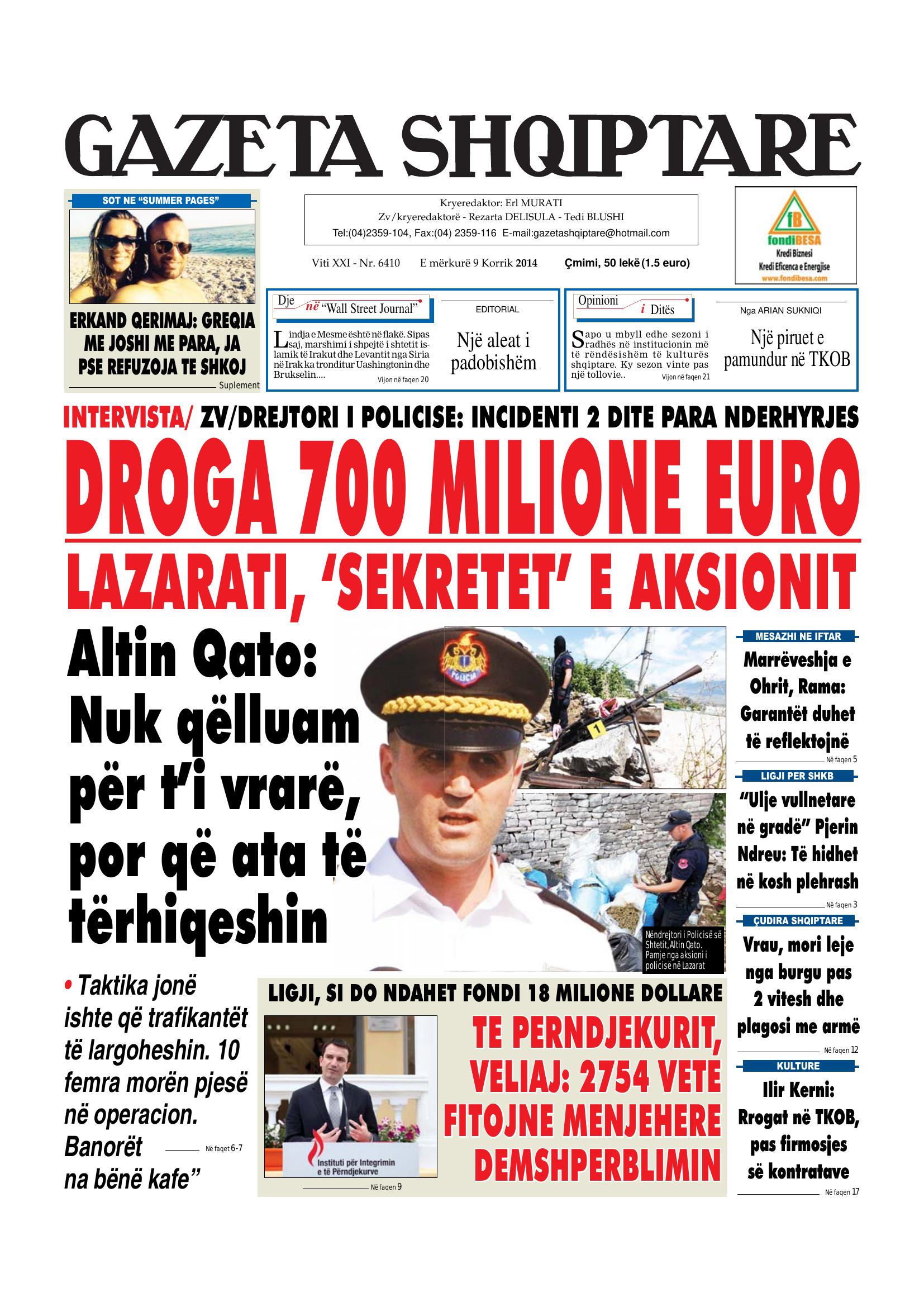 Gazeta Shqiptare 2014-07-09