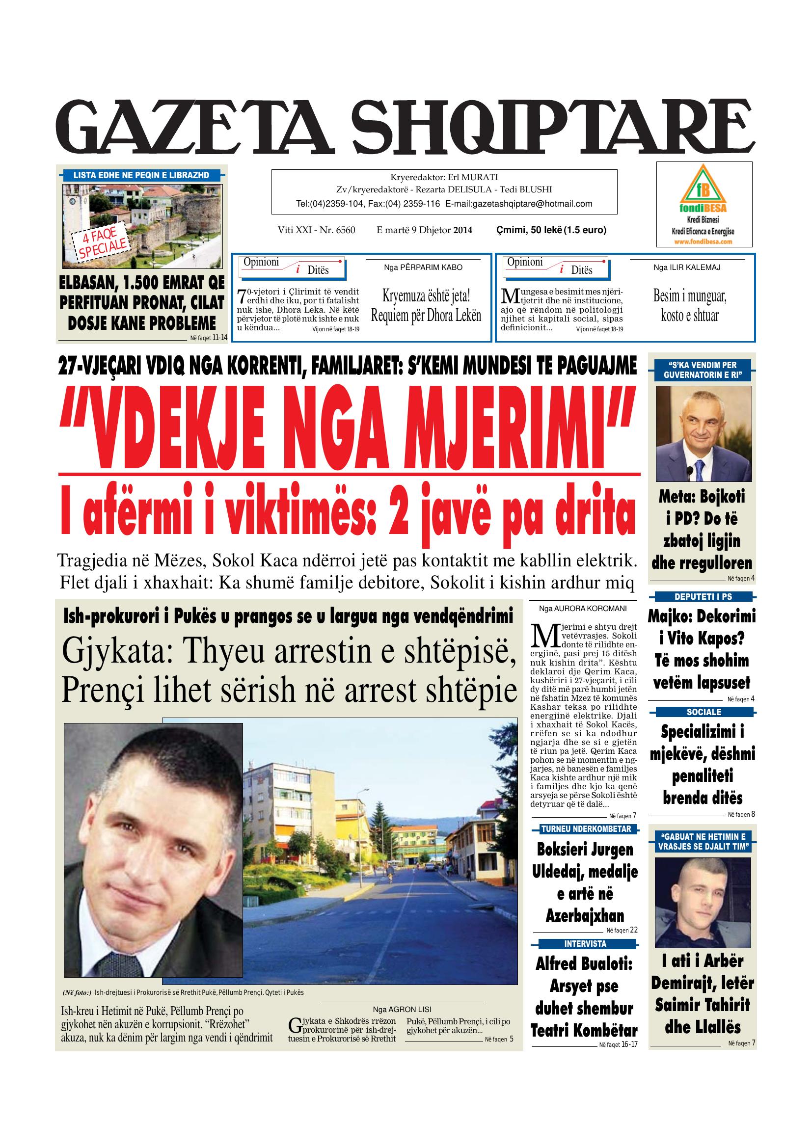 Gazeta Shqiptare 2014-12-09