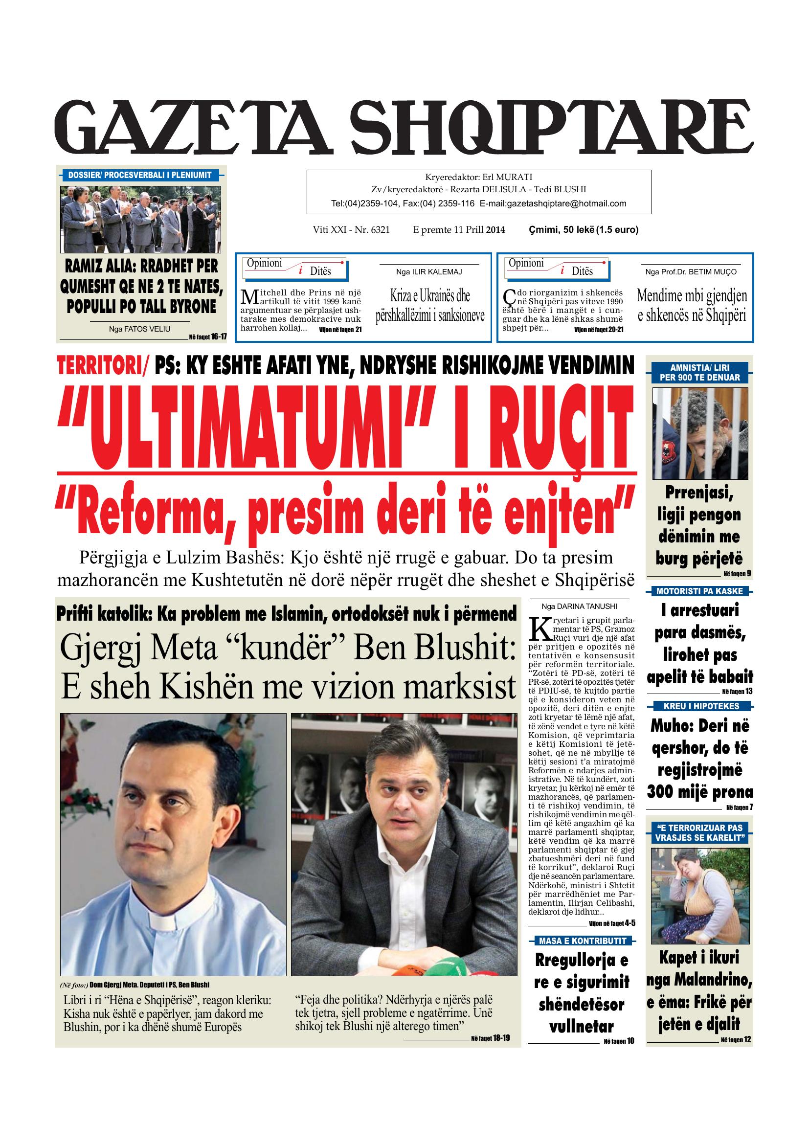 Gazeta Shqiptare 2014-04-11