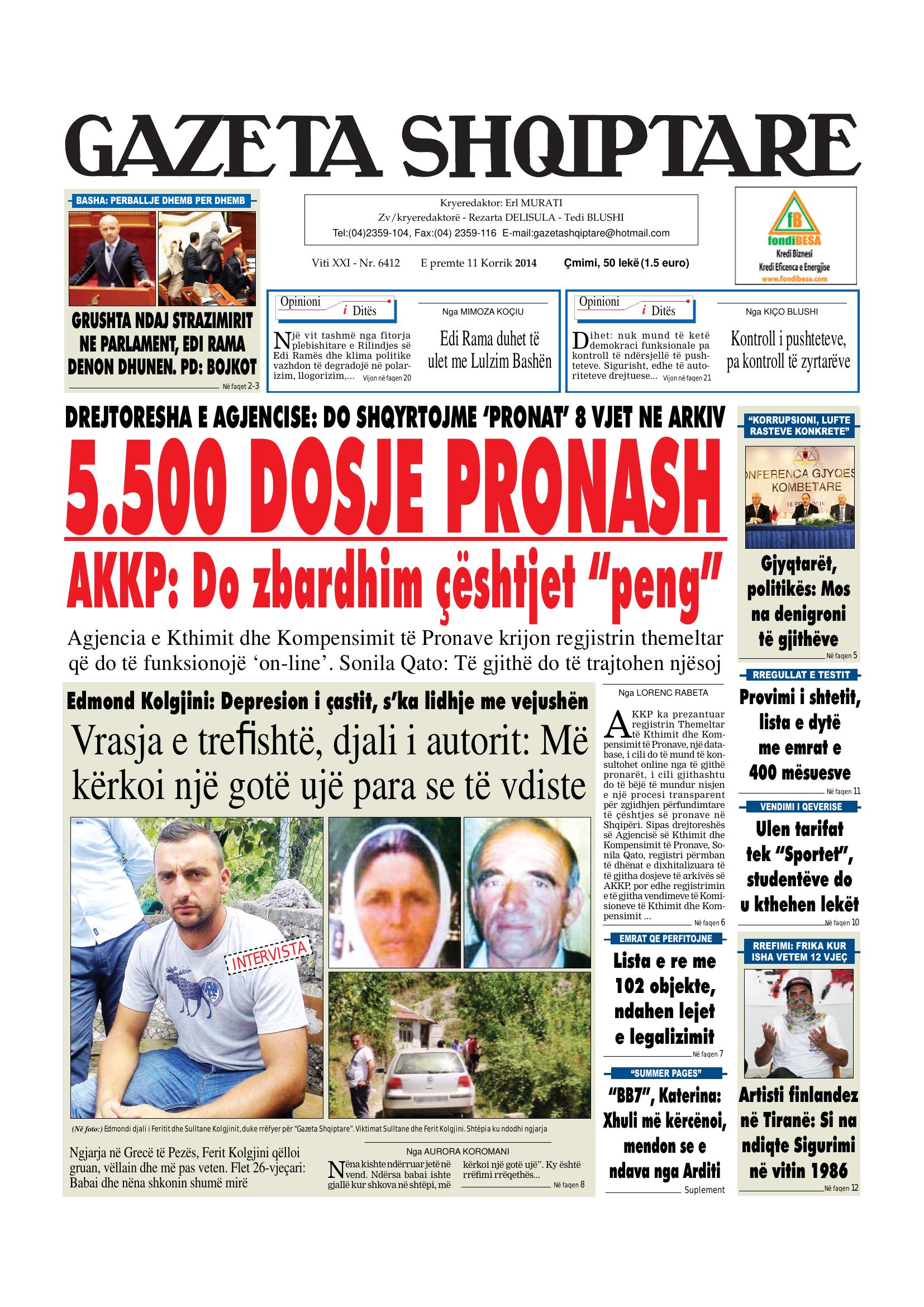 Gazeta Shqiptare 2014-07-11