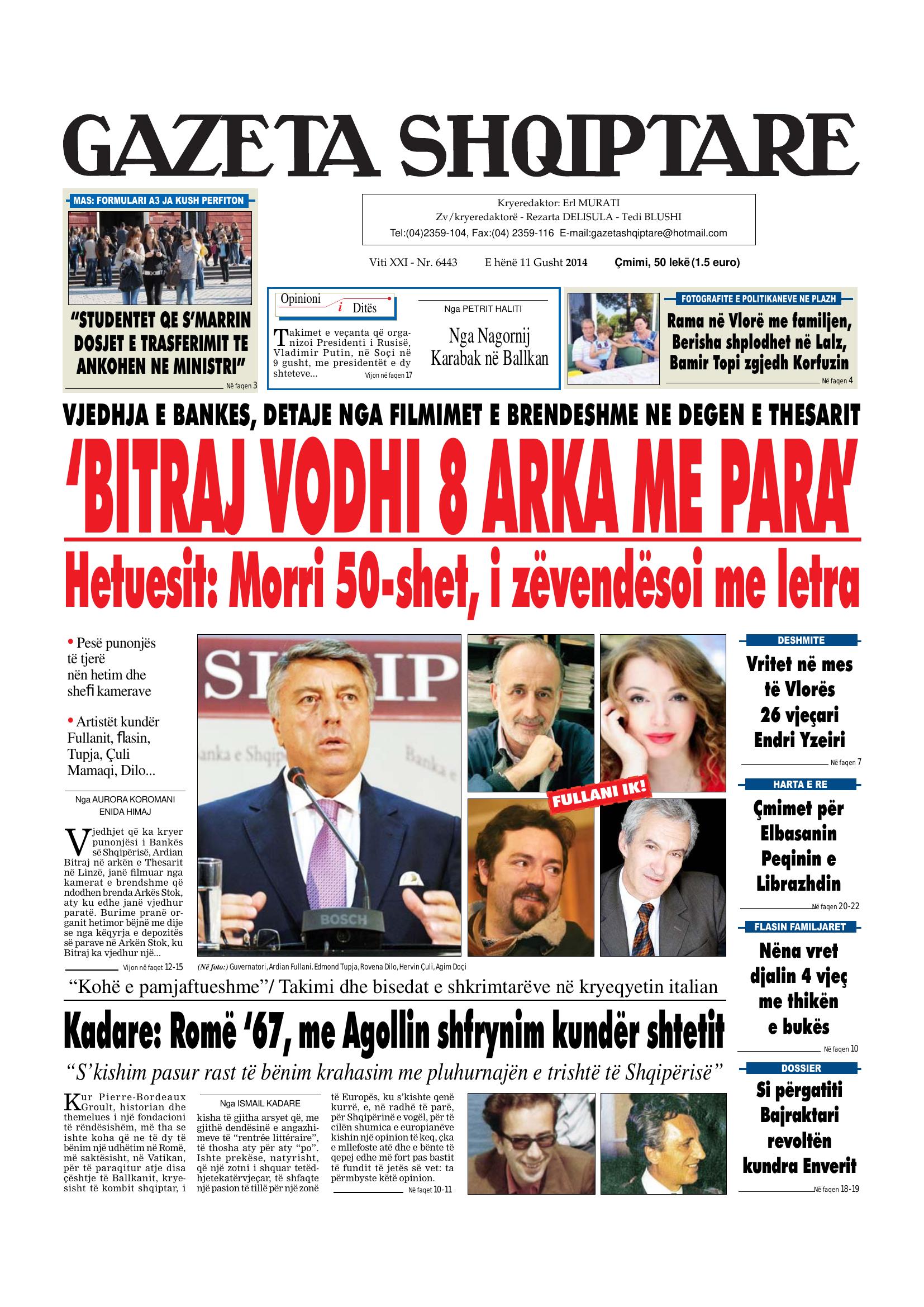 Gazeta Shqiptare 2014-08-11