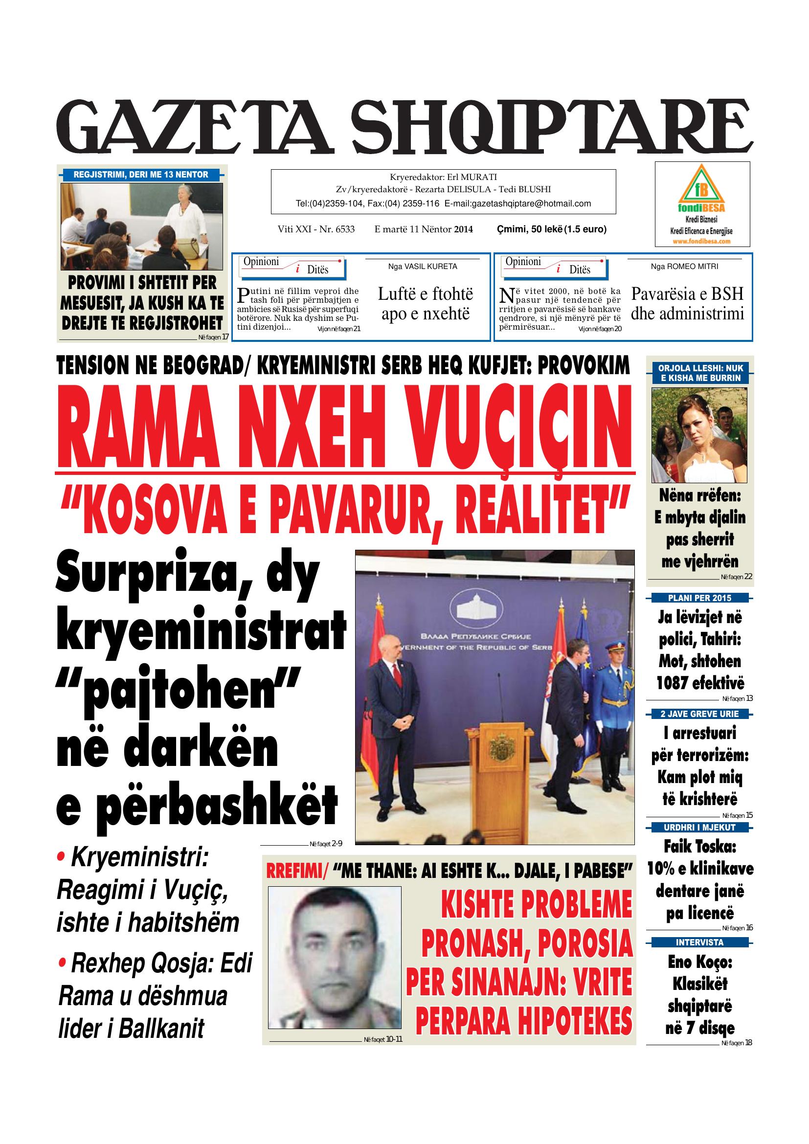 Gazeta Shqiptare 2014-11-11