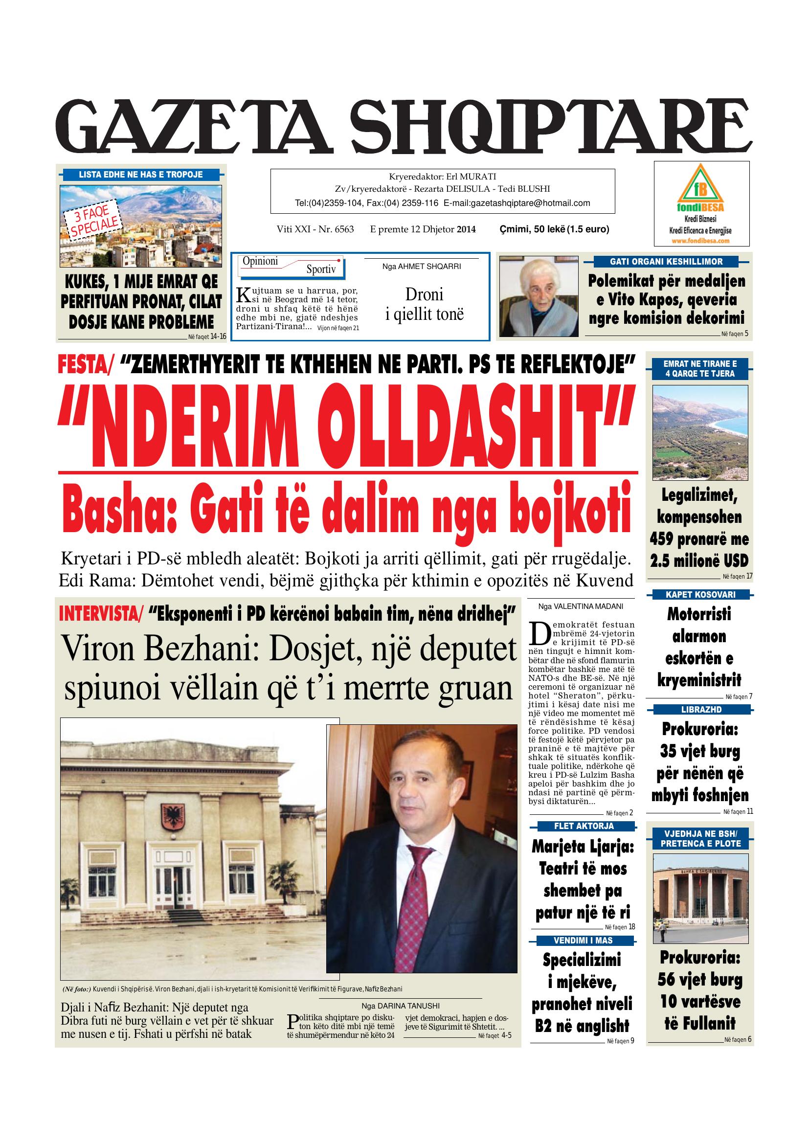 Gazeta Shqiptare 2014-12-12