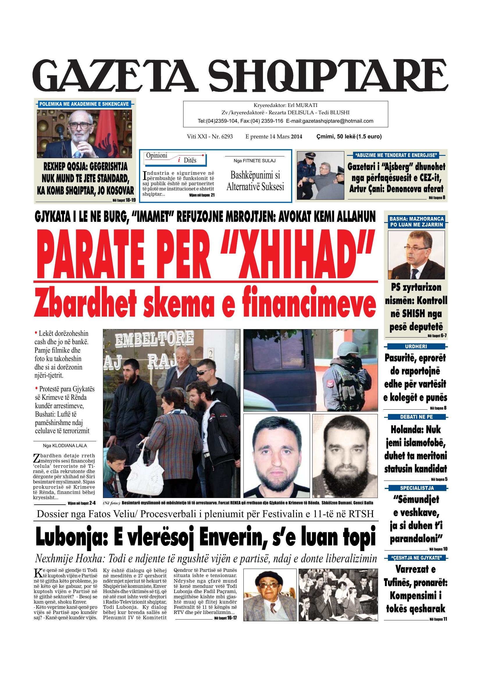 Gazeta Shqiptare 2014-03-14