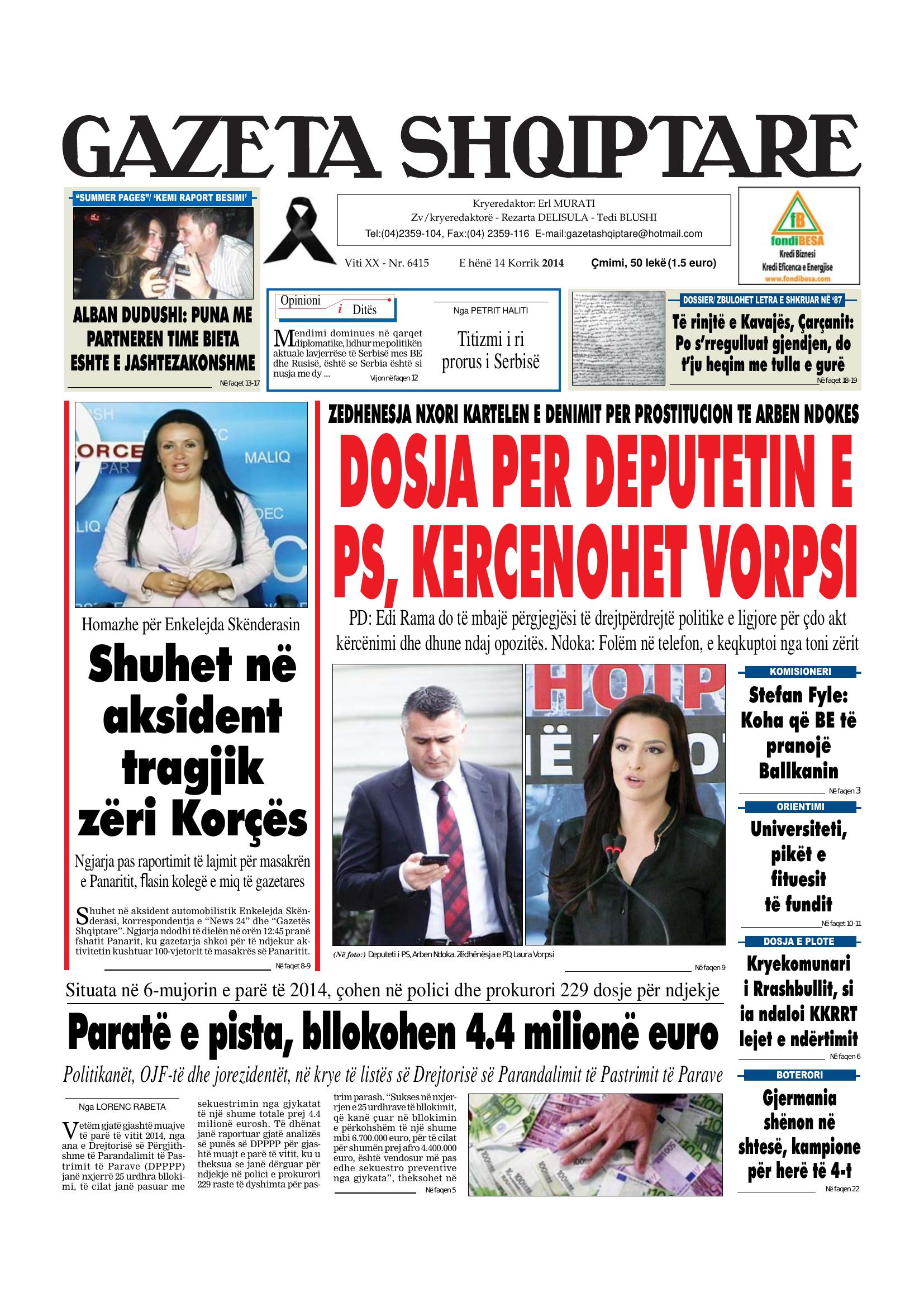 Gazeta Shqiptare 2014-07-14