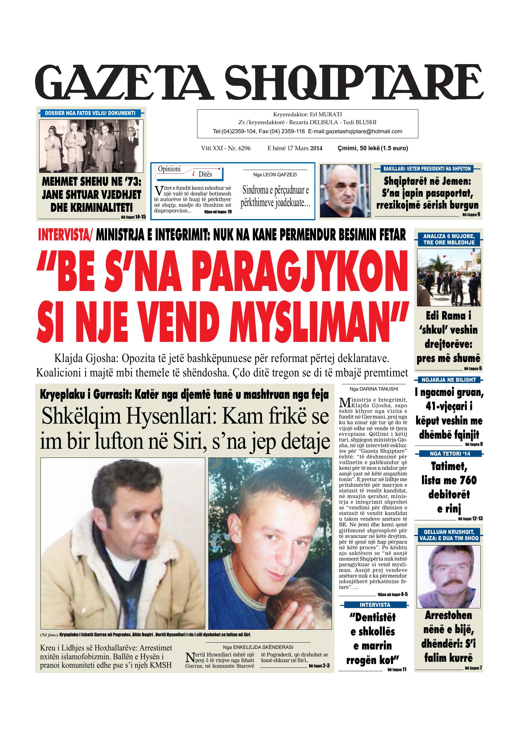 Gazeta Shqiptare 2014-03-17