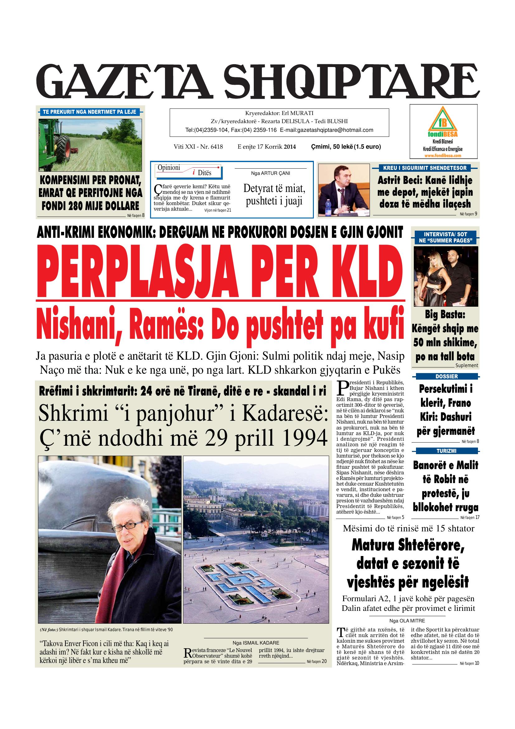 Gazeta Shqiptare 2014-07-17