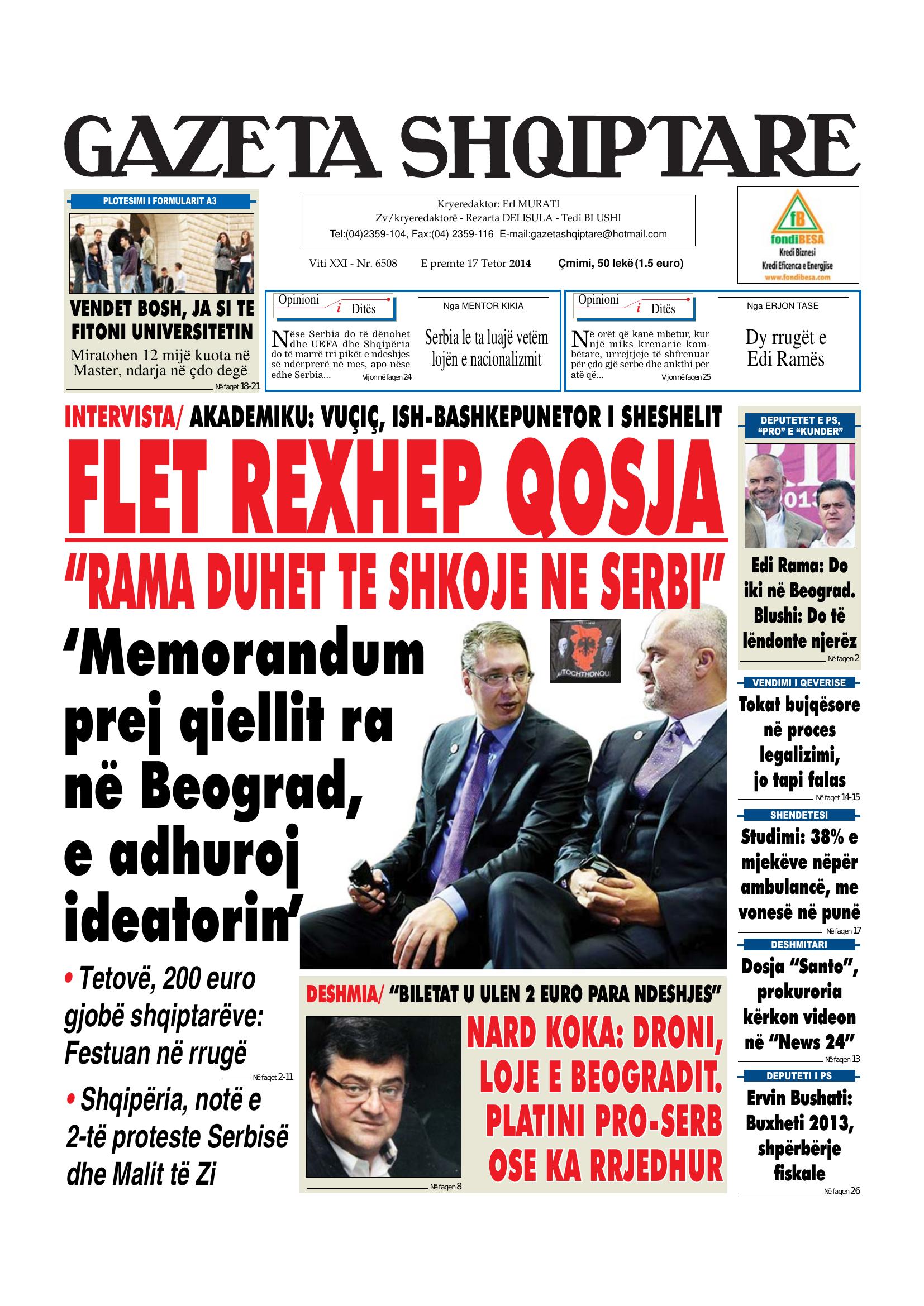 Gazeta Shqiptare 2014-10-17