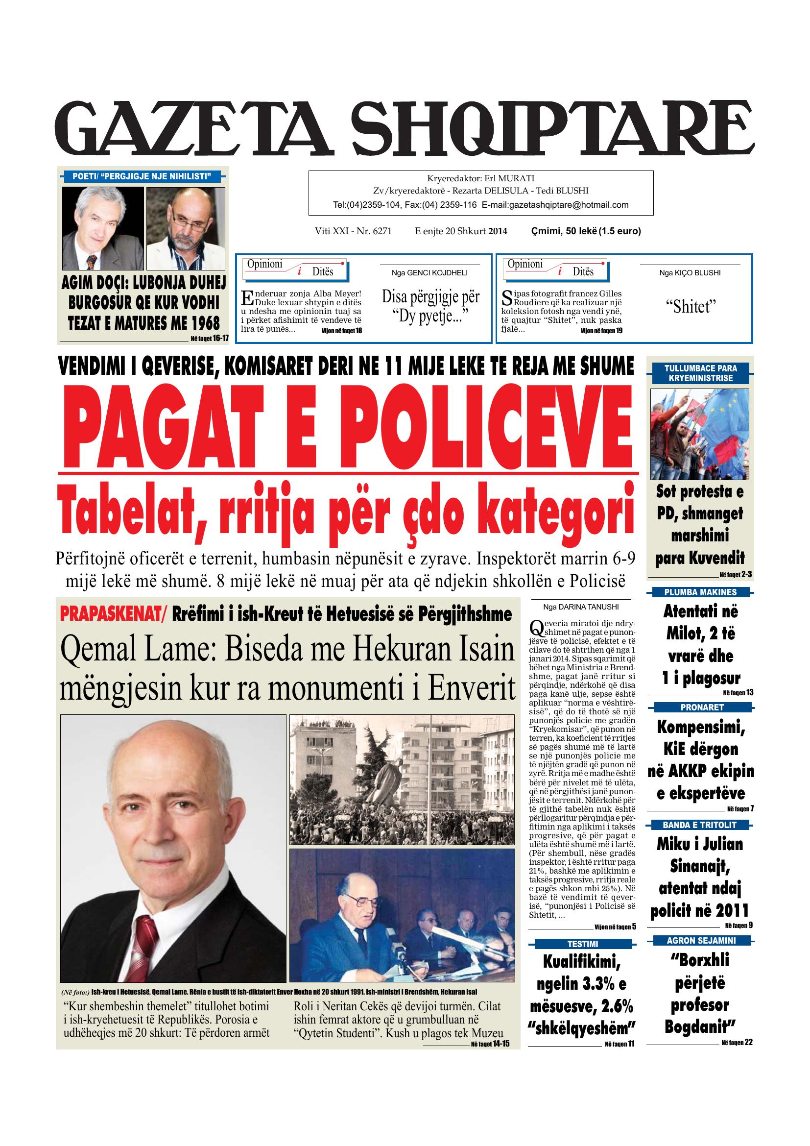Gazeta Shqiptare 2014-02-20