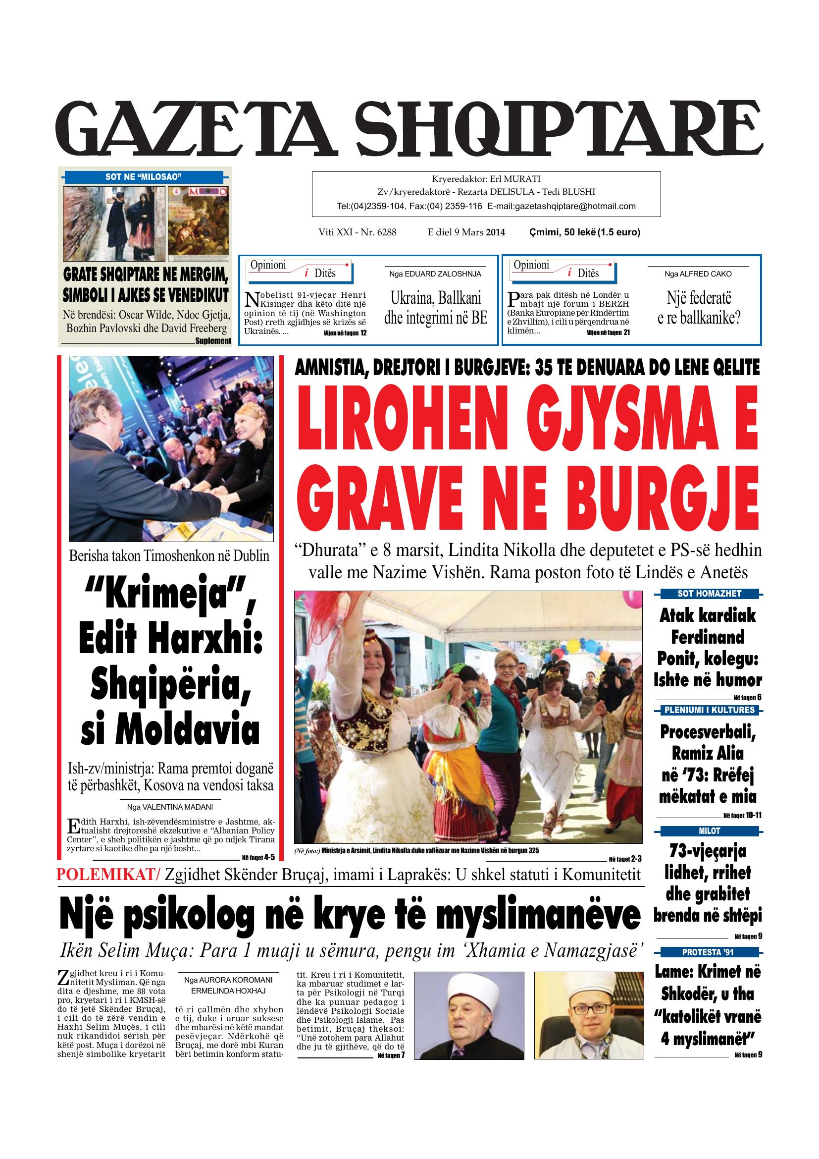 Gazeta Shqiptare 2014-03-09