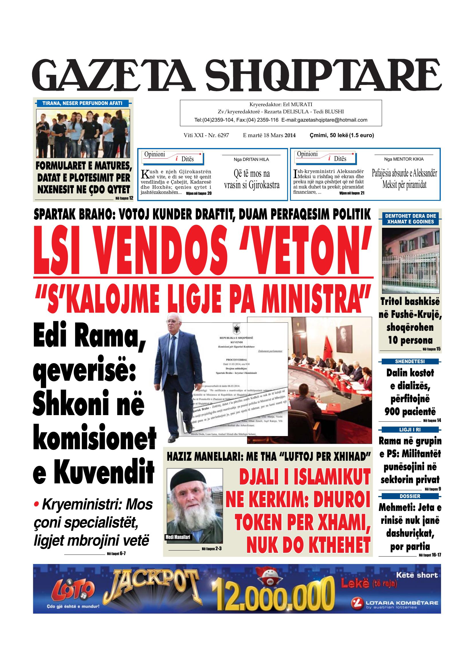 Gazeta Shqiptare 2014-03-18