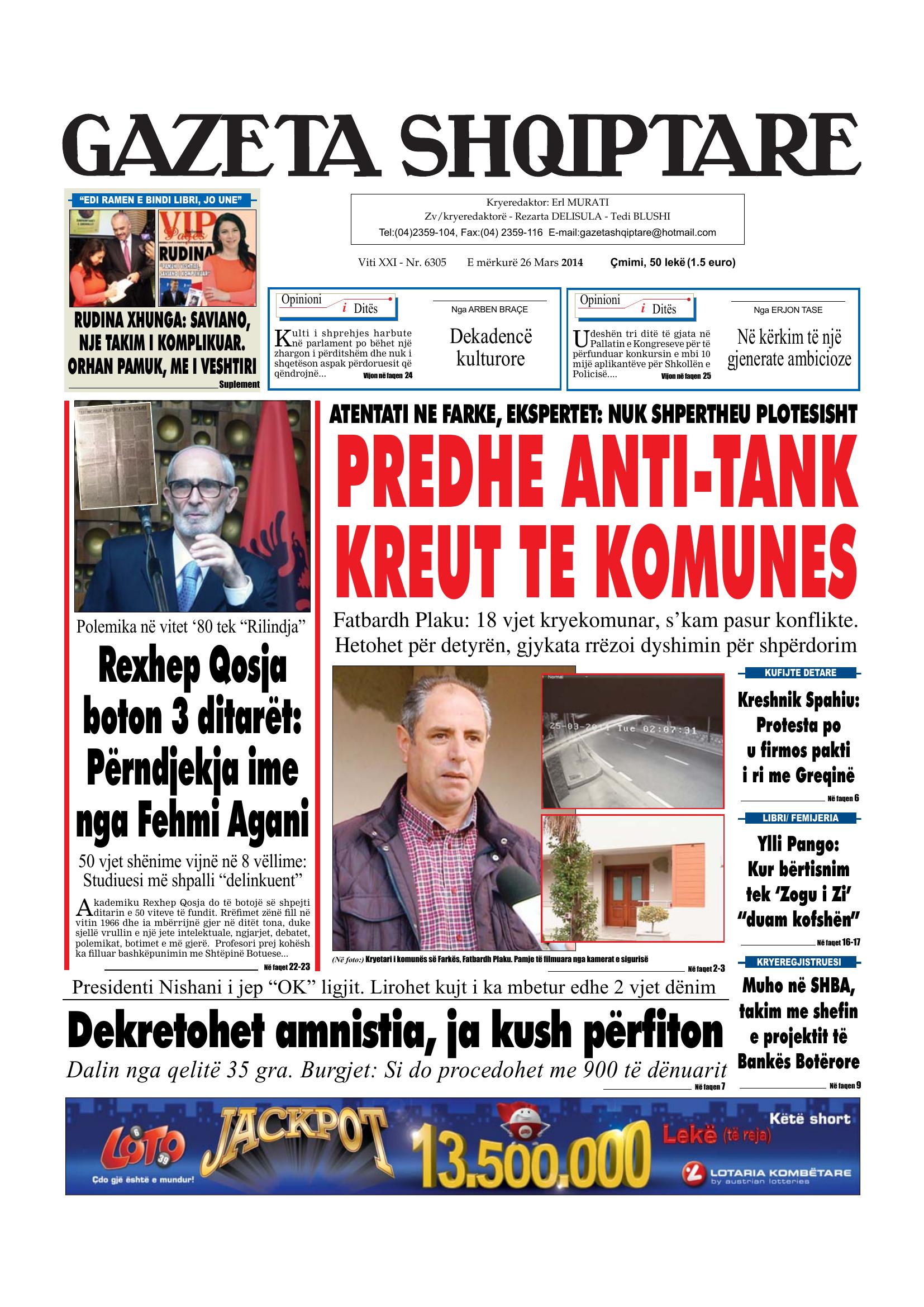 Gazeta Shqiptare 2014-03-26