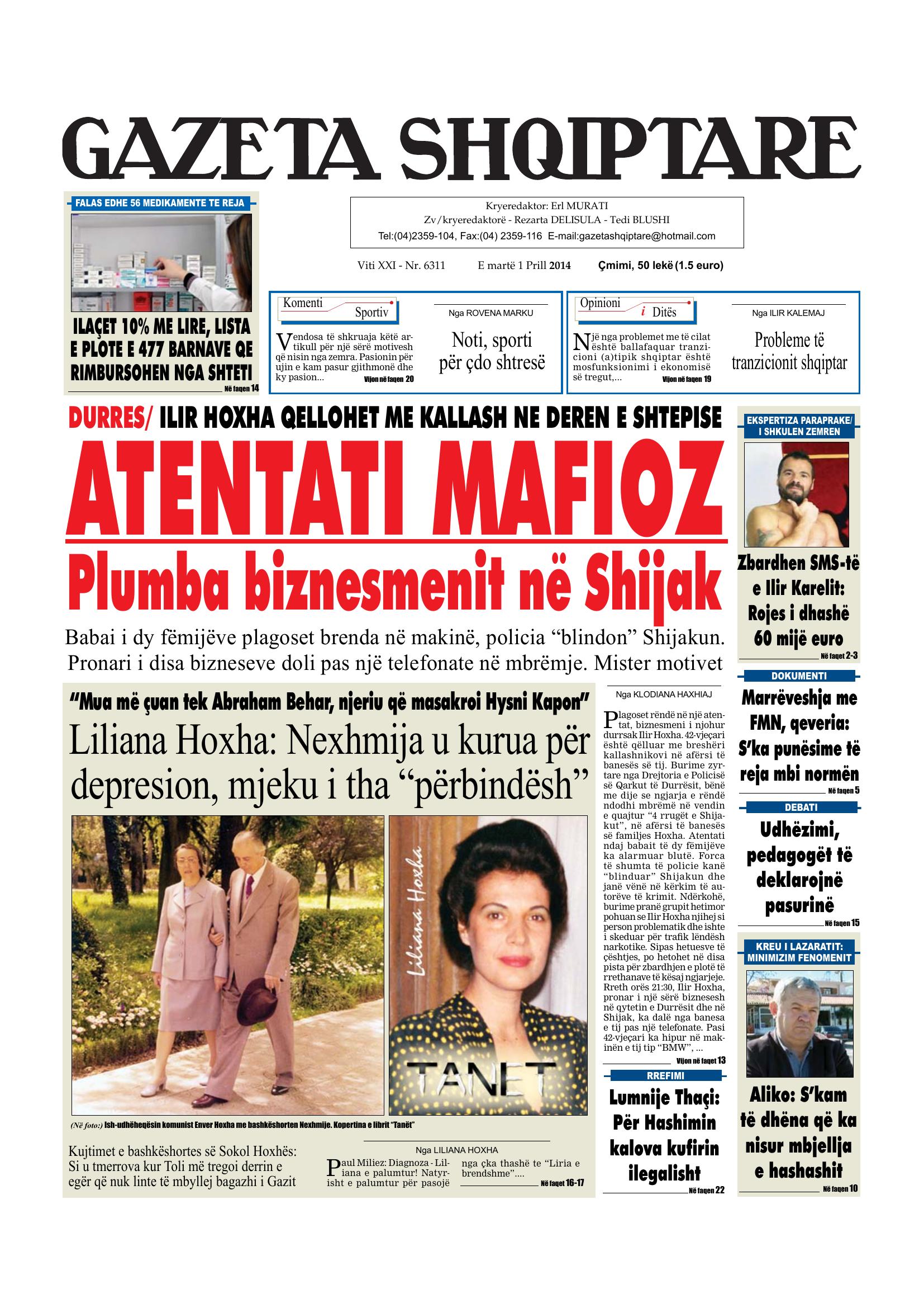 Gazeta Shqiptare 2014-04-01