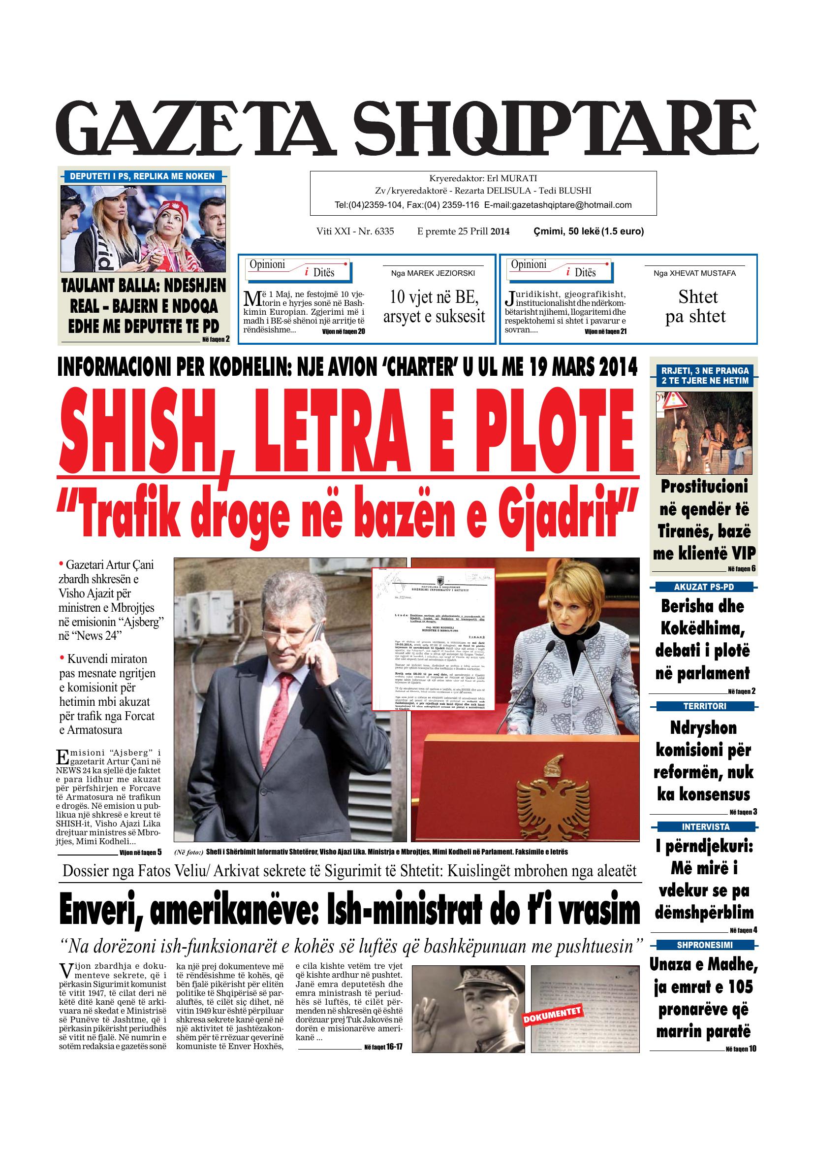 Gazeta Shqiptare 2014-04-25