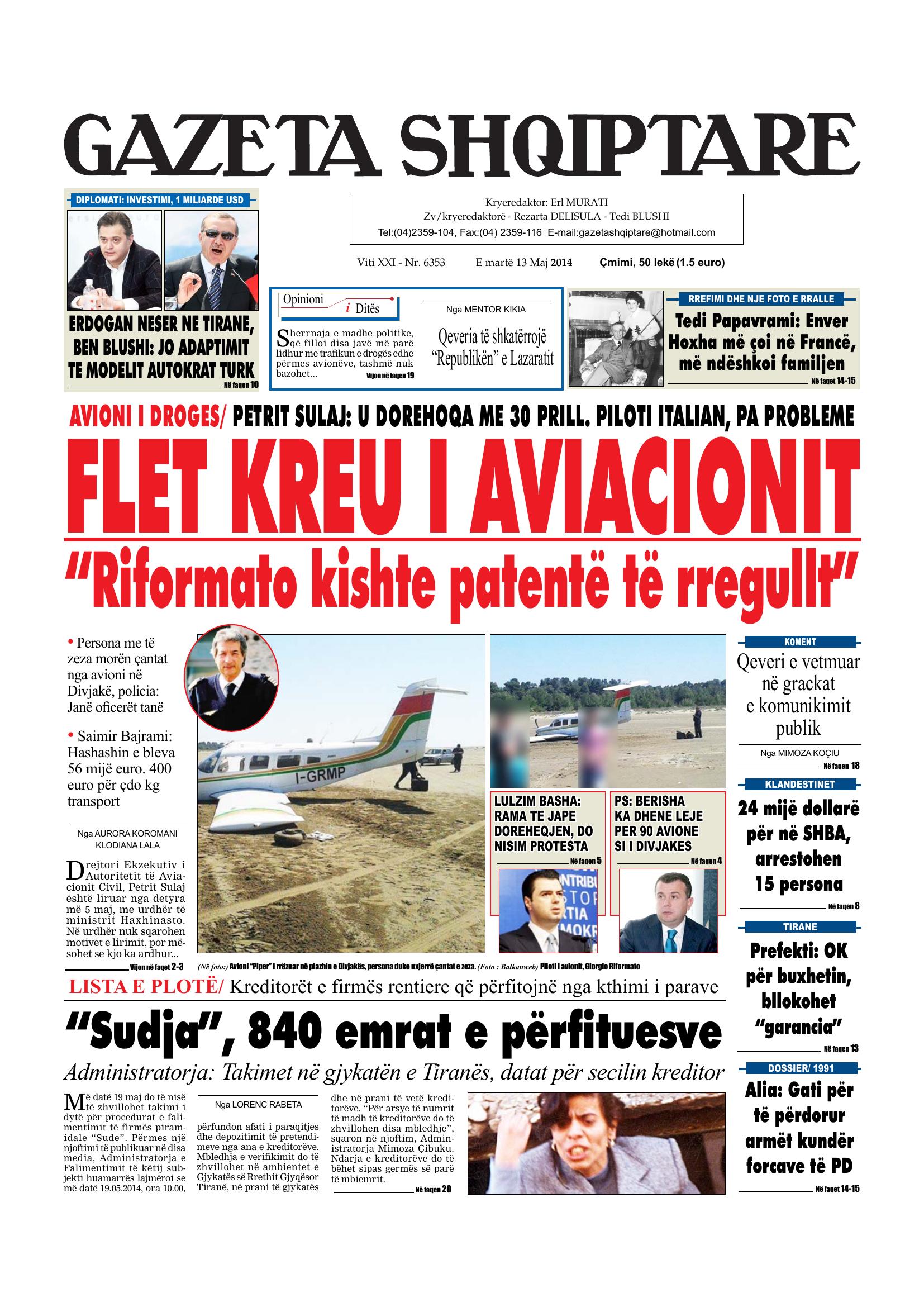 Gazeta Shqiptare 2014-05-13