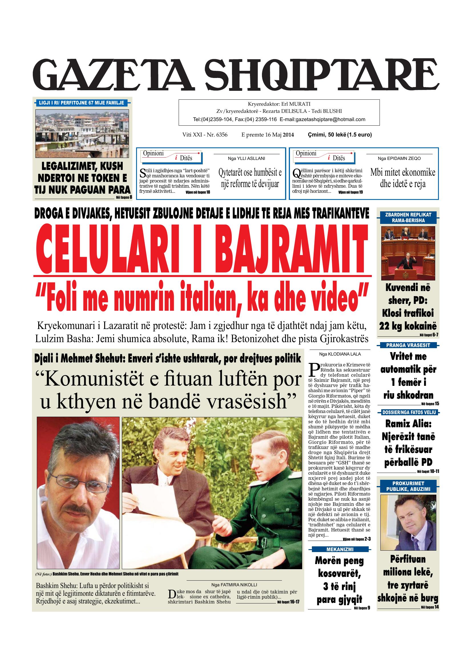 Gazeta Shqiptare 2014-05-16