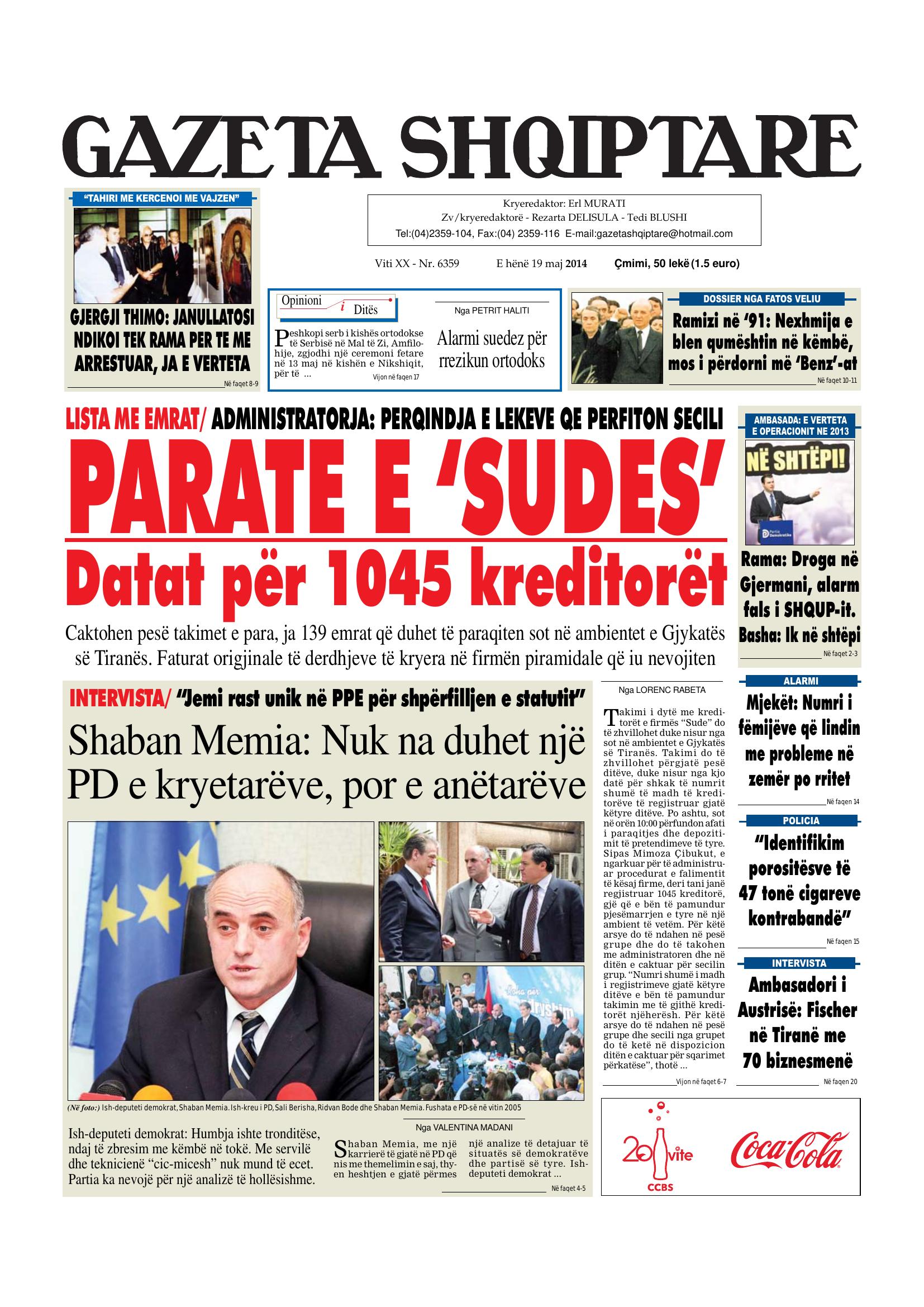 Gazeta Shqiptare 2014-05-19